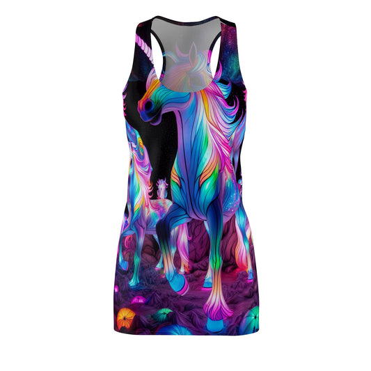 Vibrant Neon Unicorns. Neon Unicorns Racerback Dress