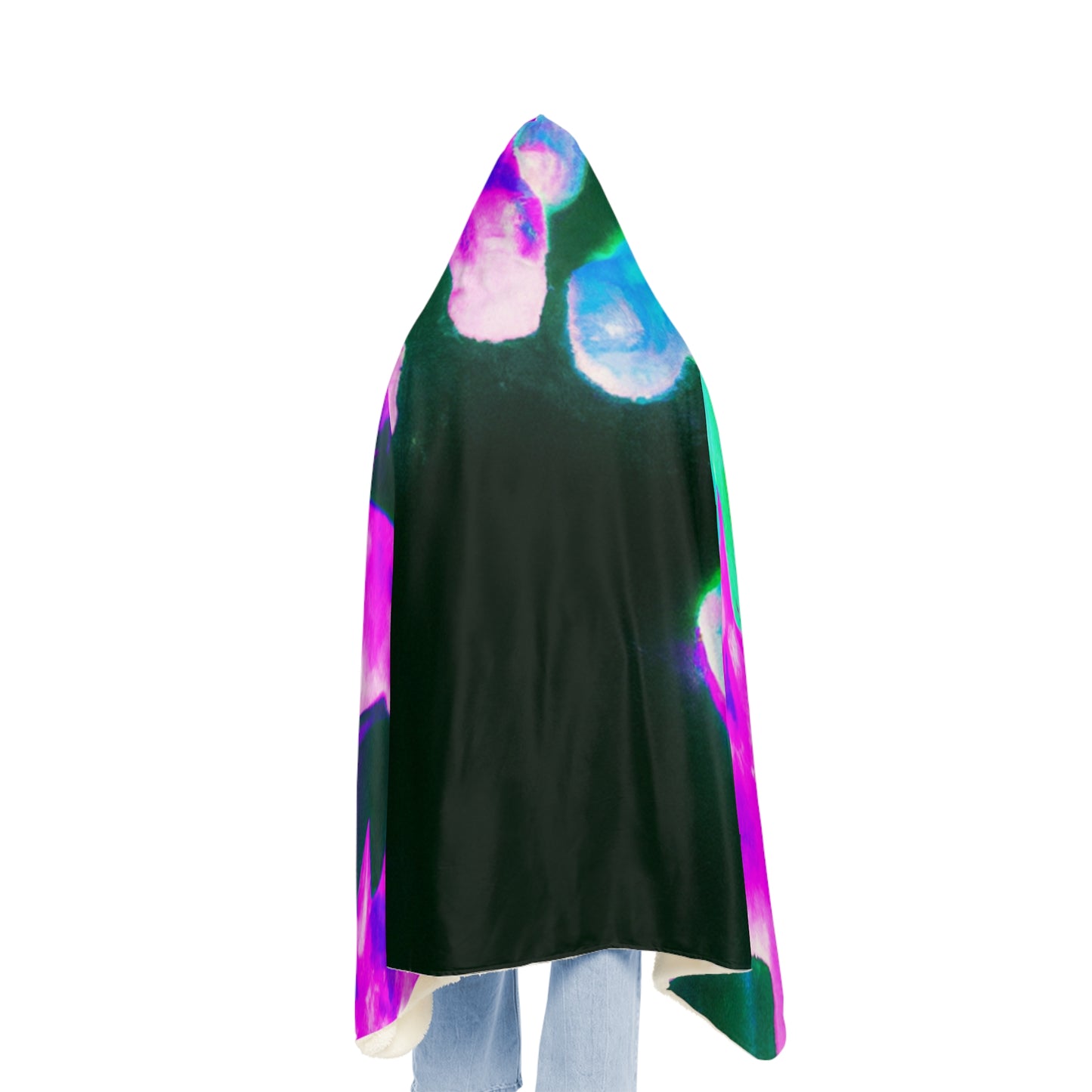 "Neon Dreamscape" - NEON Unicorns Art Hooded Snuggle Blanket