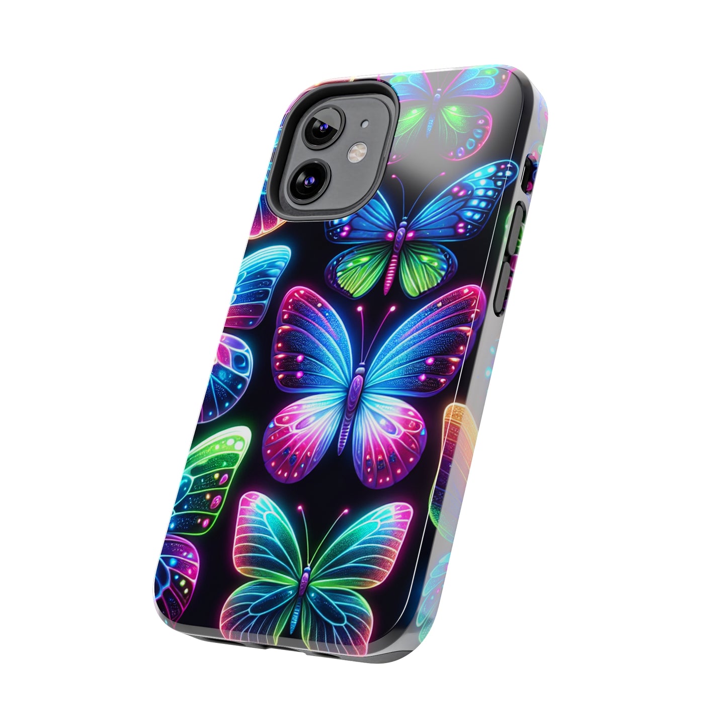 "Dance of the Neon Butterflies" NEON Butterflies Tough Phone Case Iphone 6 7 8 9 10 11 12 13 14 SE X XR XS Pro Max Mini Plus