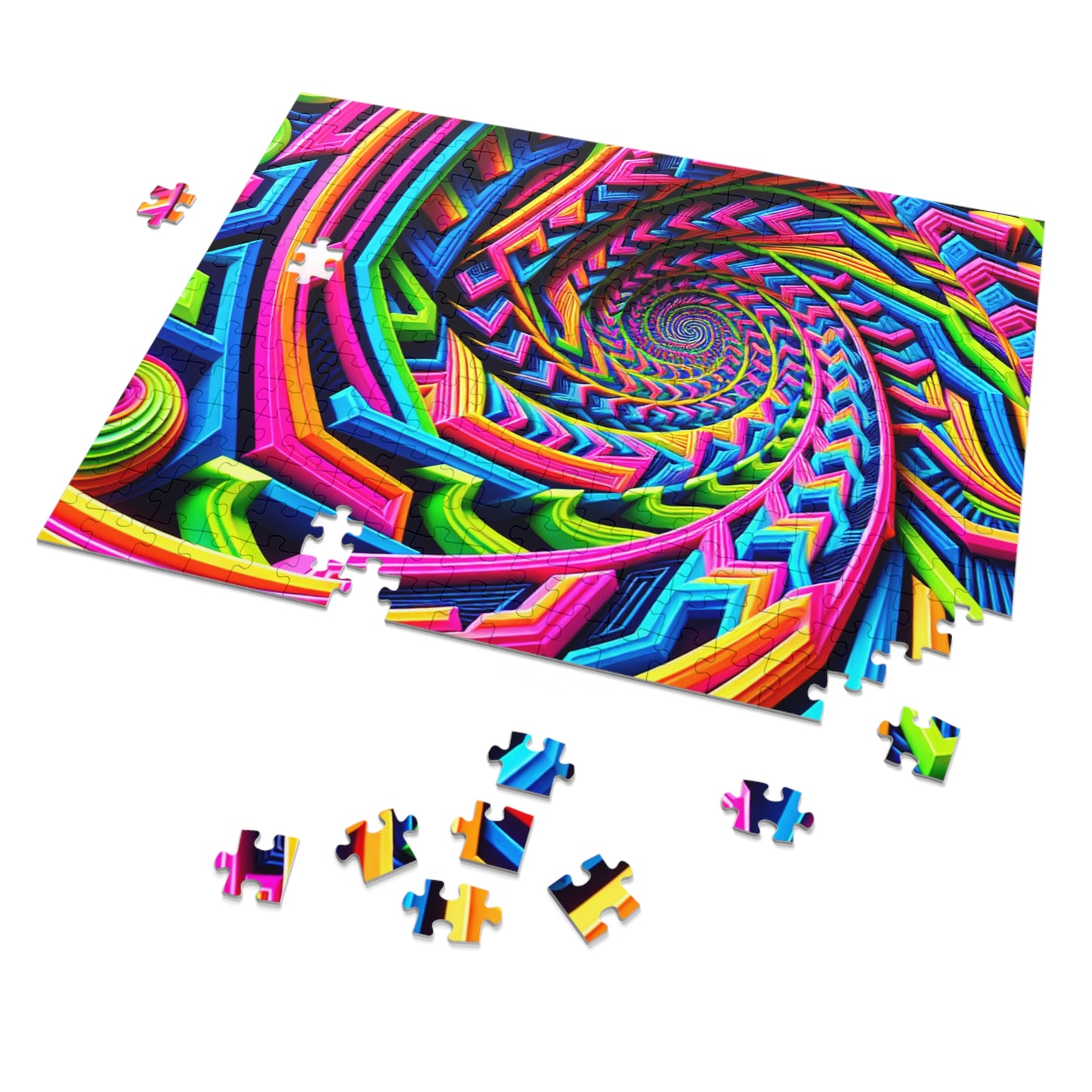 Neon Infinipat. - Neon Trippy Infinity Patterns Puzzle 30, 110, 252, and 1000 Pieces