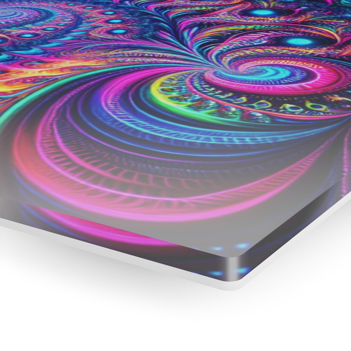 "Psychedelic Spacetime Dance" Trippy infity Pattern 1/4" Glossy Acrylic Art