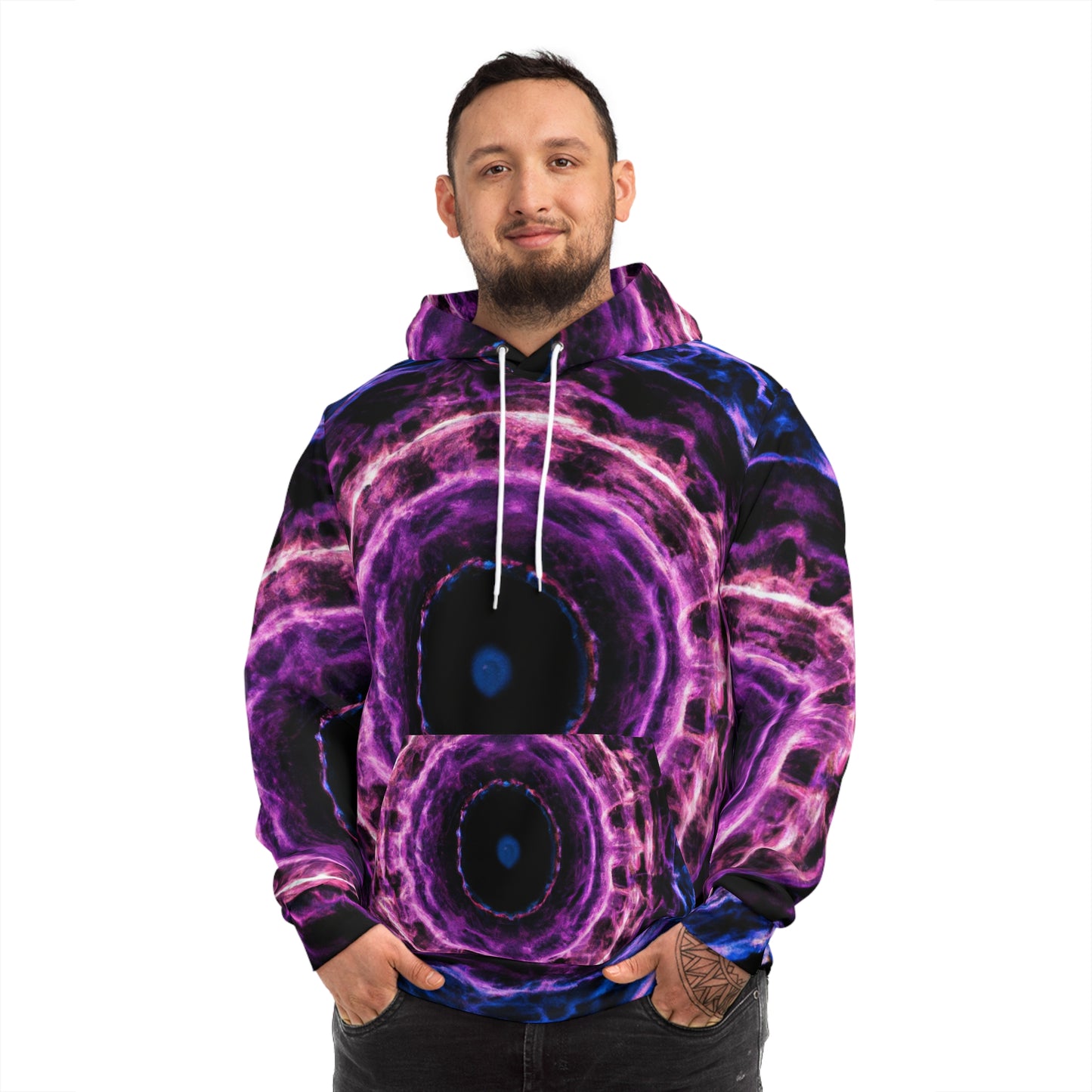 "The Everlasting Dance of the Neon Lights" -Trippy Infinity Patterns AOP Hoodie