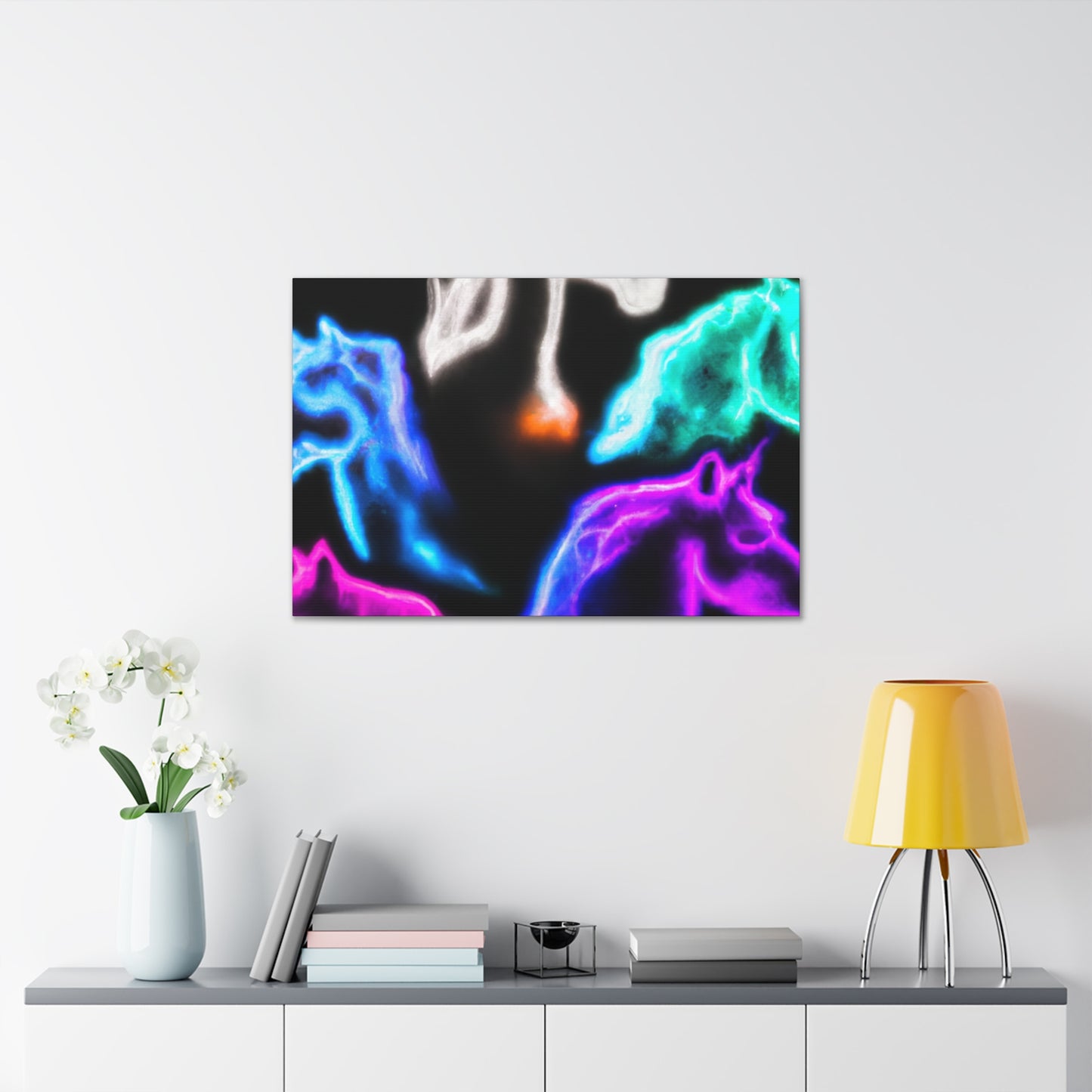 "Neon Harmony" NEON Unicorns Art Canvas