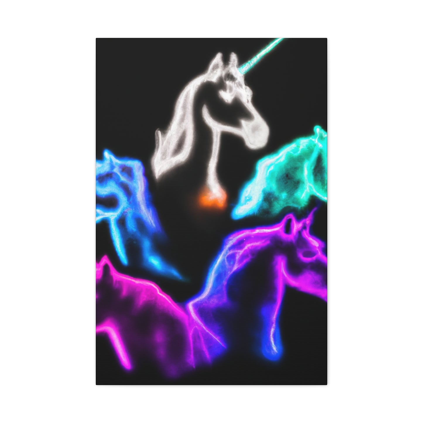 "Neon Harmony" NEON Unicorns Art Canvas