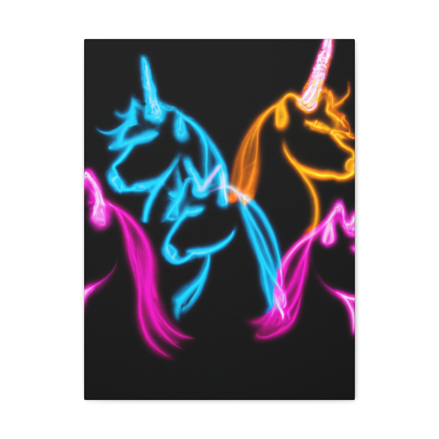 "Neon Unicorns at Dusk" NEON Unicorns Art Canvas
