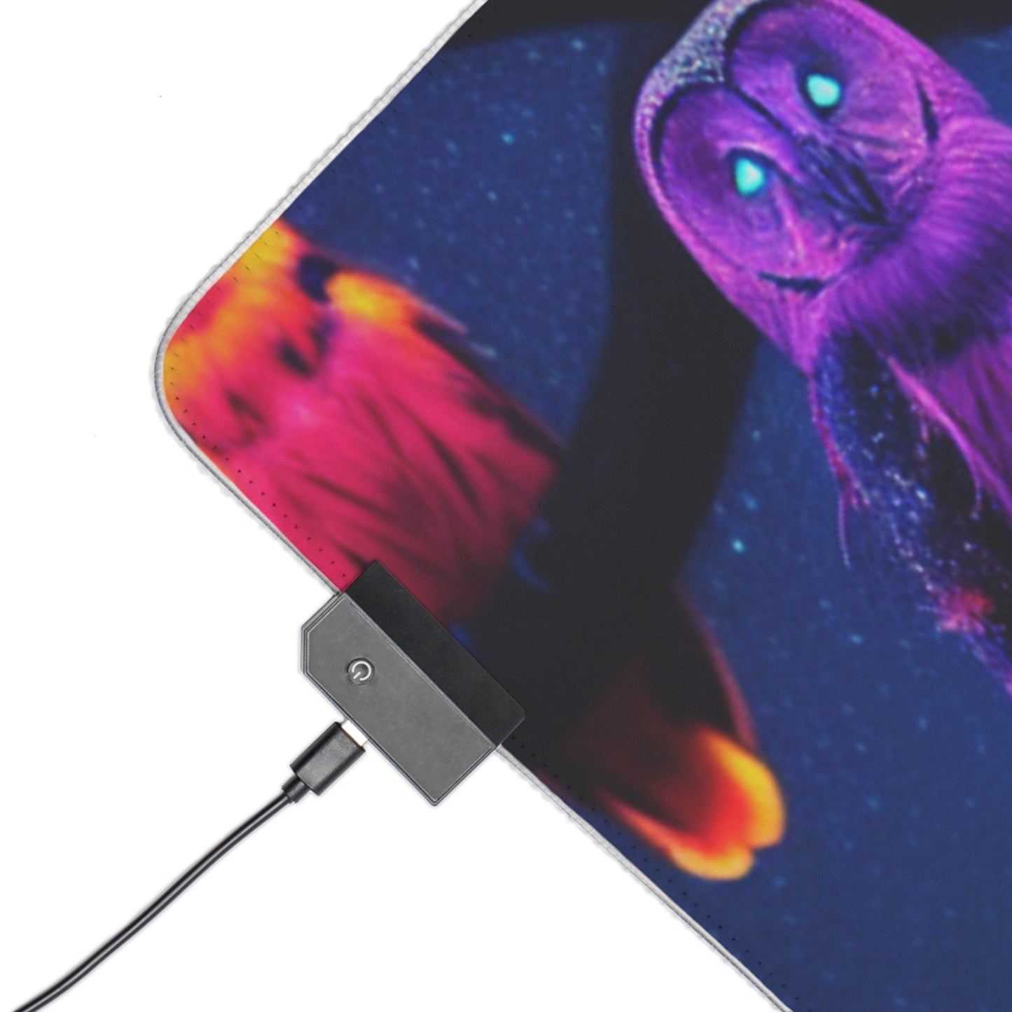 "Neon Nocturne" NEON Owls Art LED Mousepad
