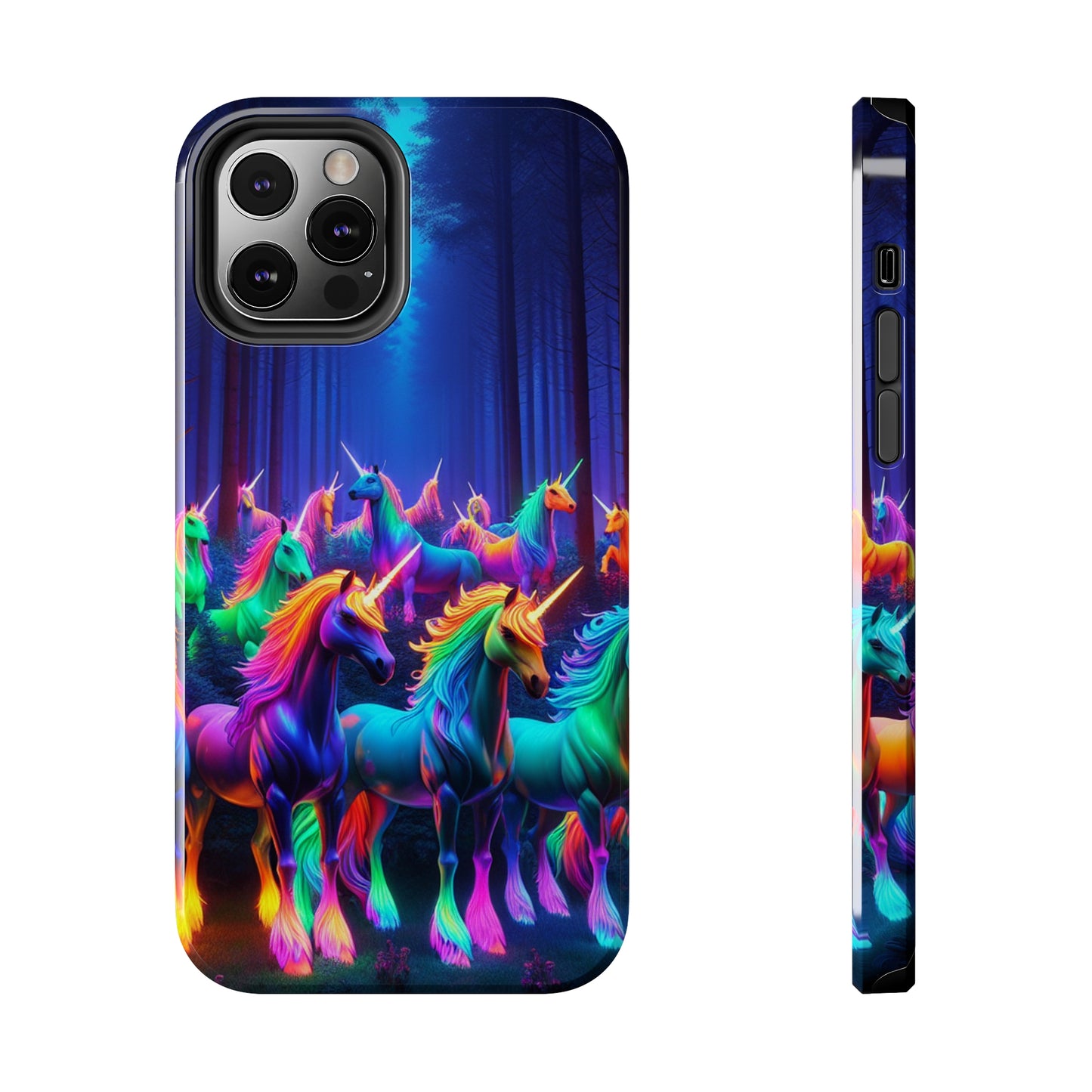 Vivid Unicorn Pack NEON Unicorns Tough Phone Case Iphone 7 8 9 10 11 12 13 14 Pro Max Mini Plus XR XS SE