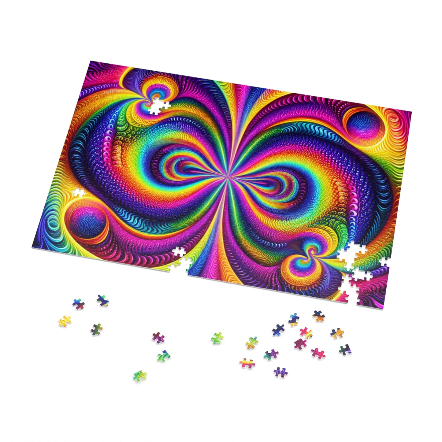 VibNeoInfinPaint - Neon Trippy Infinity Patterns Puzzle 30, 110, 252, and 1000 Pieces