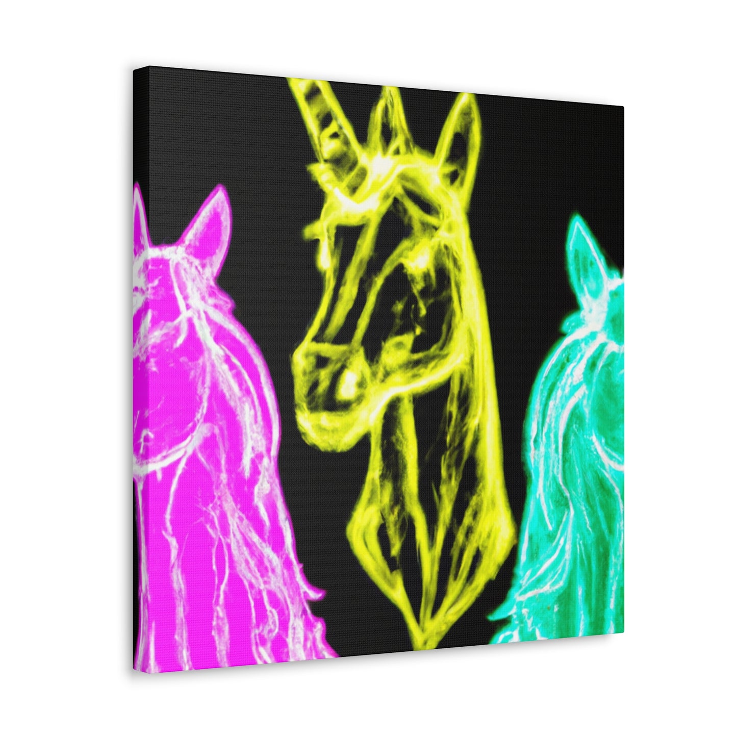 "Neon Unicorn Glow" NEON Unicorns Art Canvas