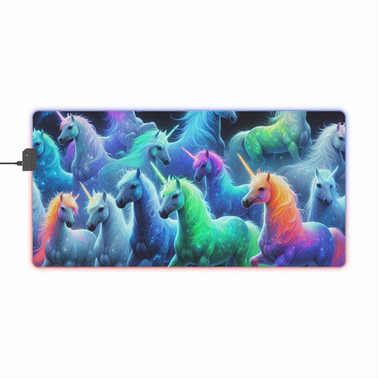 Neon Unicorn Dreamscape. NEON Unicorns LED Mousepad