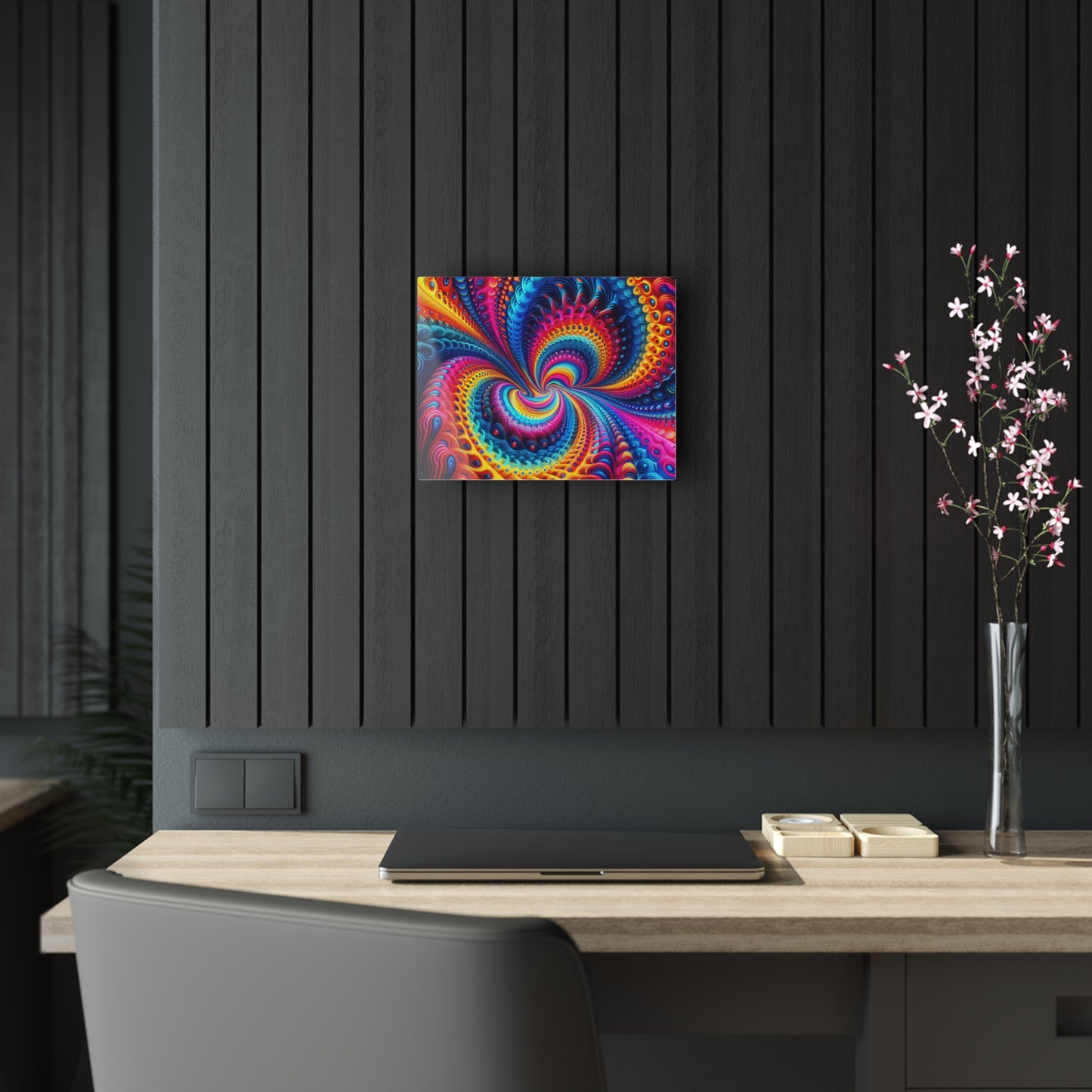 Aurora Fluxion. Trippy infity Pattern 1/4" Glossy Acrylic Art