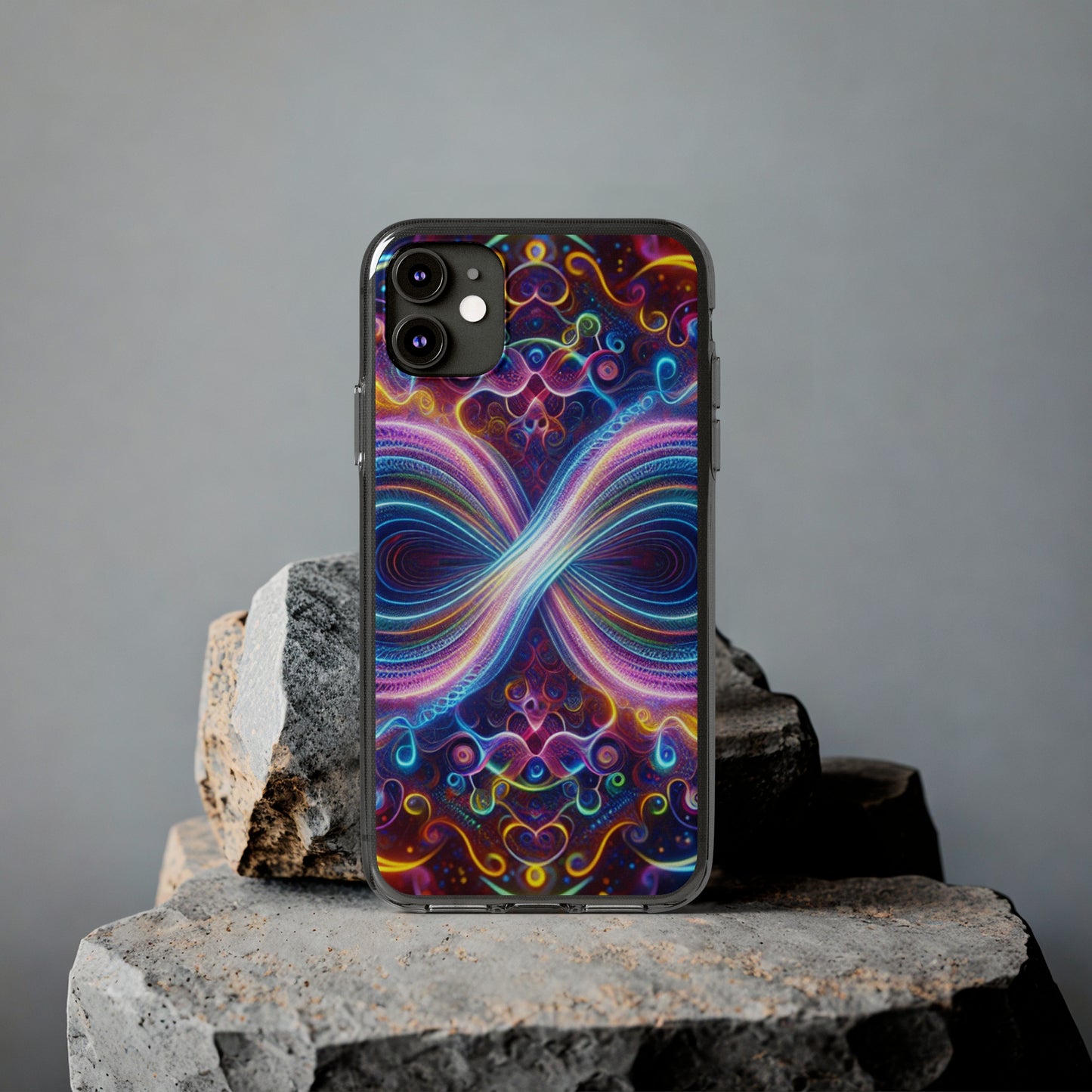 "Neon Infinity Bliss" Infinity Patterns Art Polycarbonate Phone Case