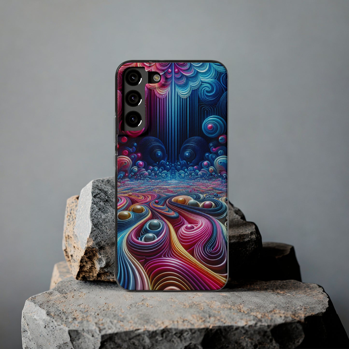 Mesmerizing Neon Infinity Infinity Patterns Art Polycarbonate Phone Case Samsung Galaxy s21 s22 Google Pixel 6 Iphone 11 12 13 14 Pro Max Mini Plus