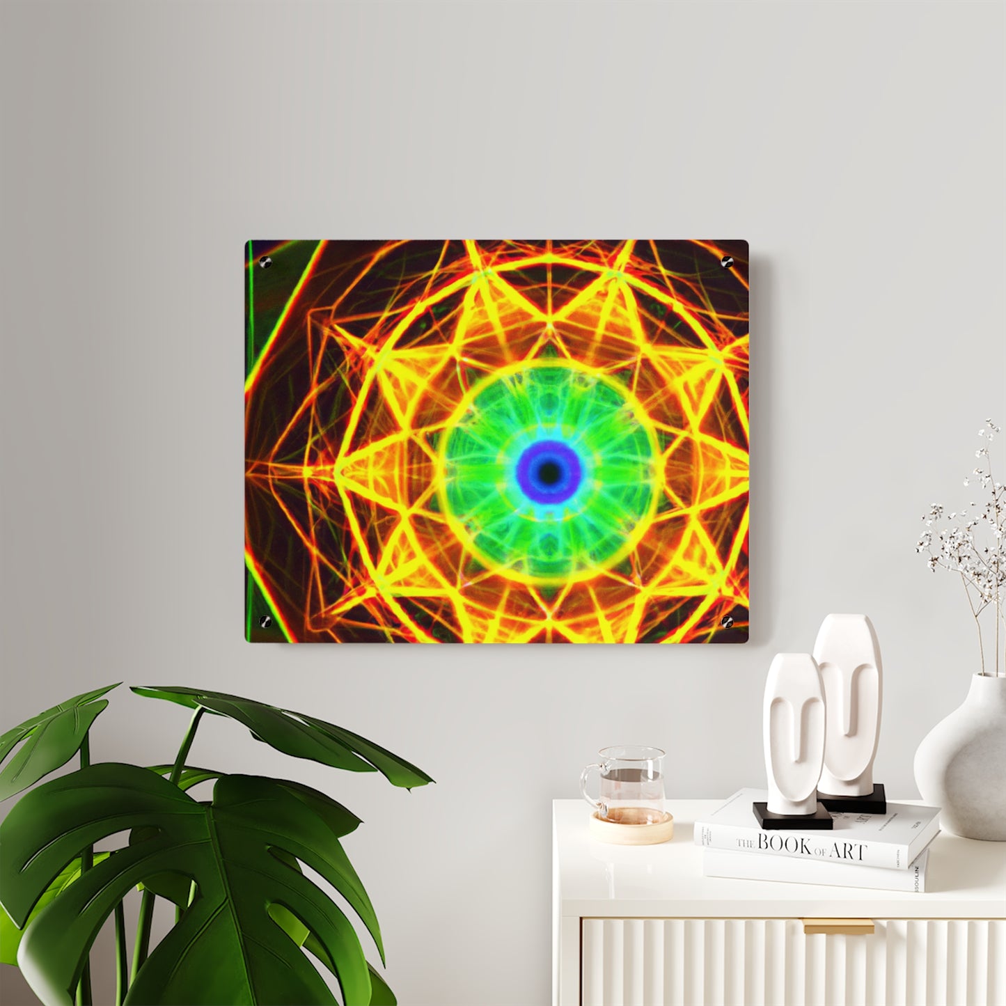 Electric Cosmos Oasis Trippy Infinity Patterns Acrylic Art Panel