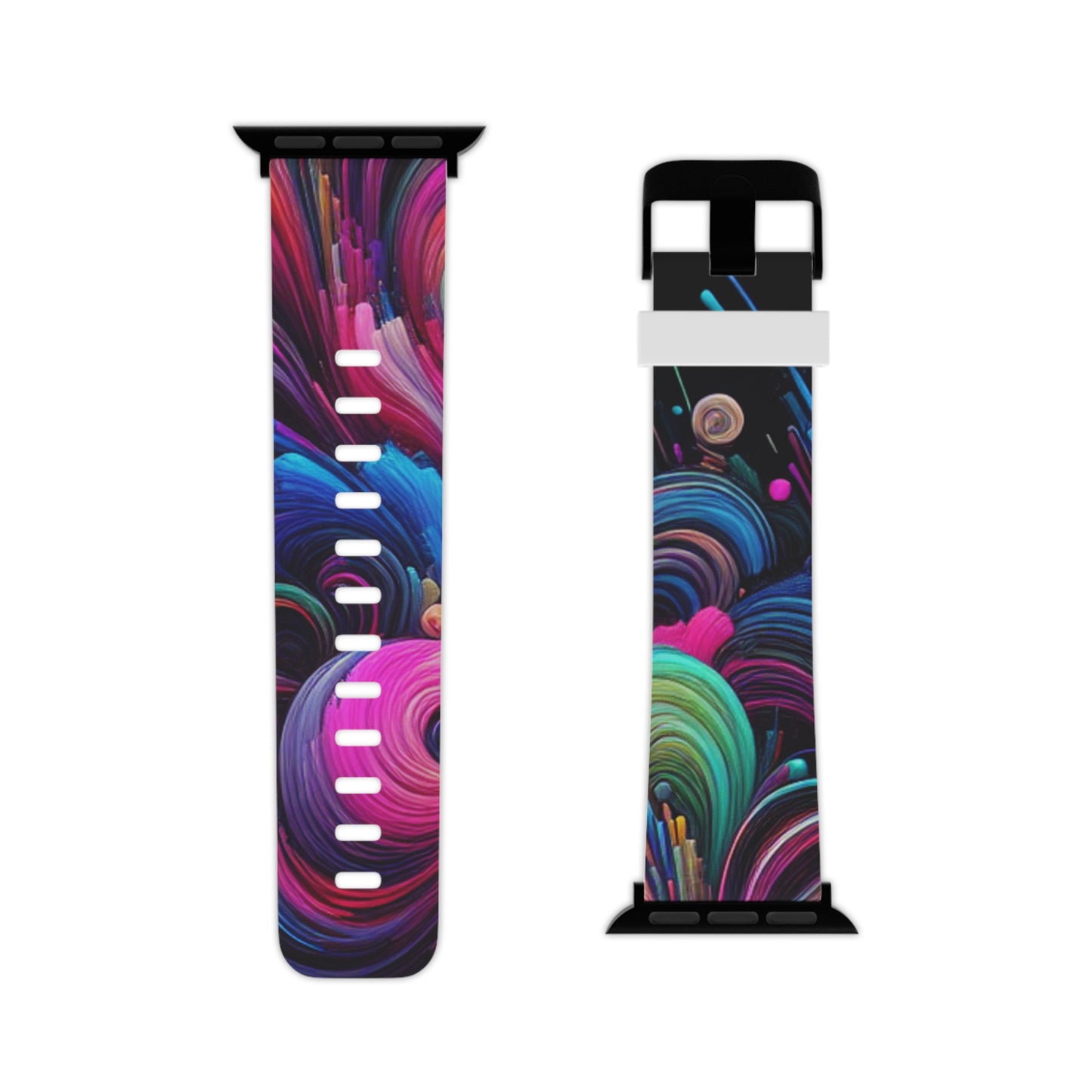 "Neon Synthesis" - Trippy Infinity Patterns Iwatch Band
