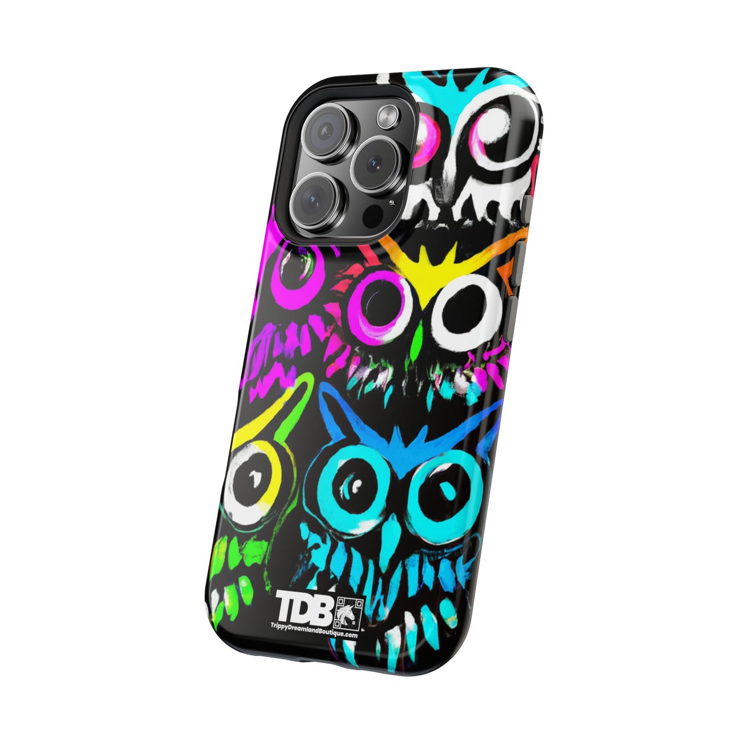 TDB iPhone Magnetic Tough Case - Psychedelic Rave Owl Design
