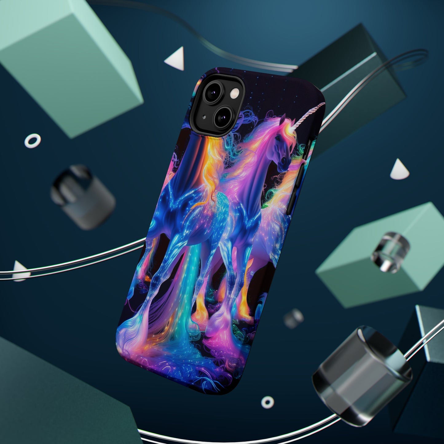 Neon Unicorn Bliss Neon Unicorns Premium Art Magsafe Magnet Tough IPhone 13 14 15 Pro Plus Max and Mini in Matte and Glossy Phone cases