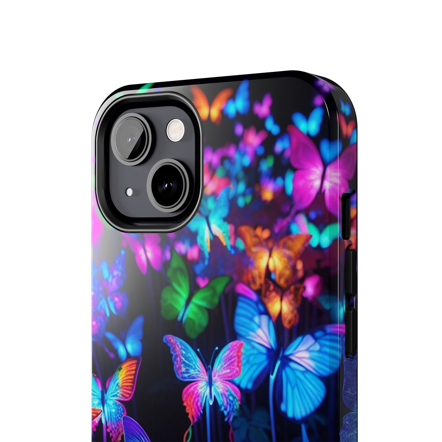 "Neon Flutterby Lights" NEON Butterflies Tough Phone Case
