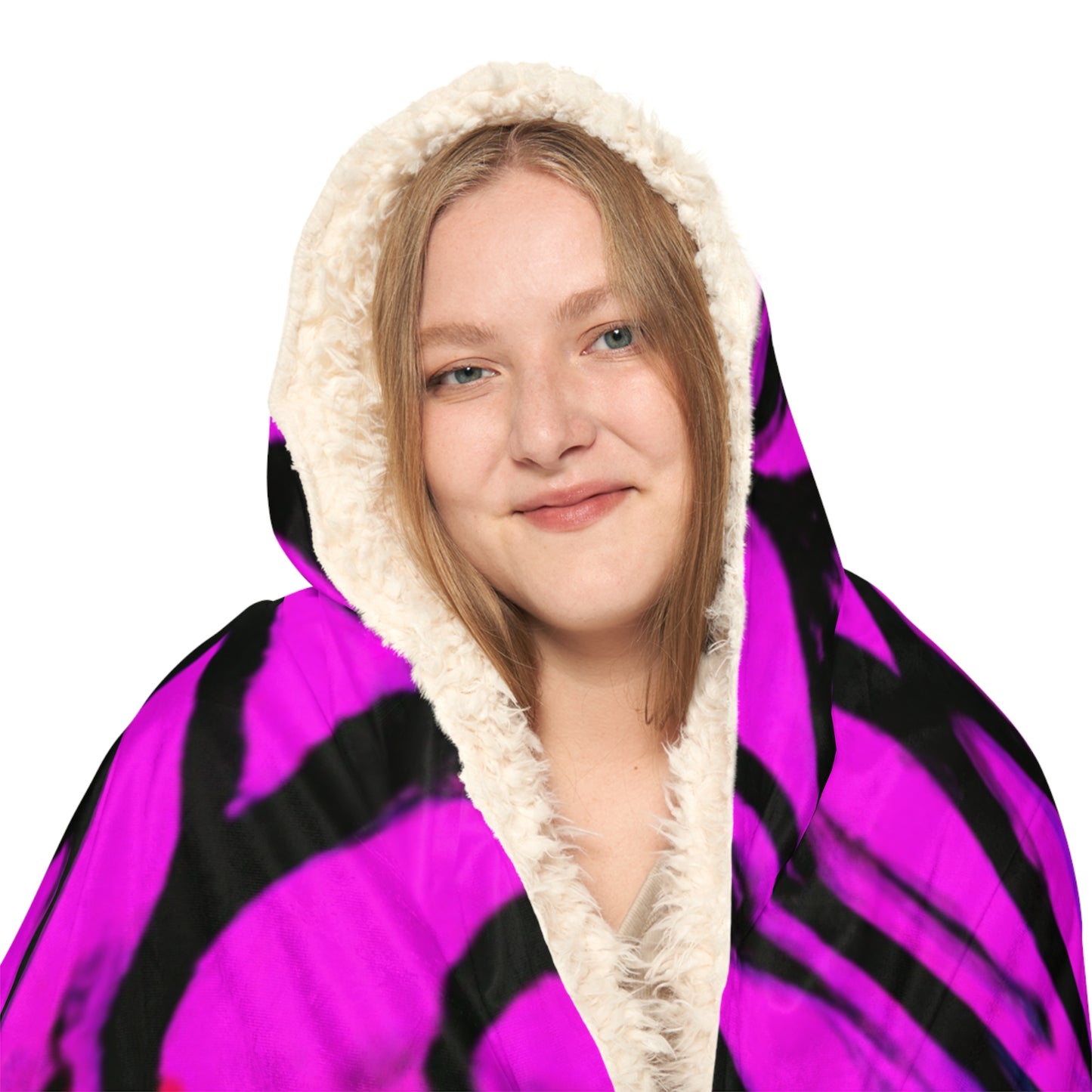 Electric Nocturne. - NEON Owls Art Hooded Snuggle Blanket