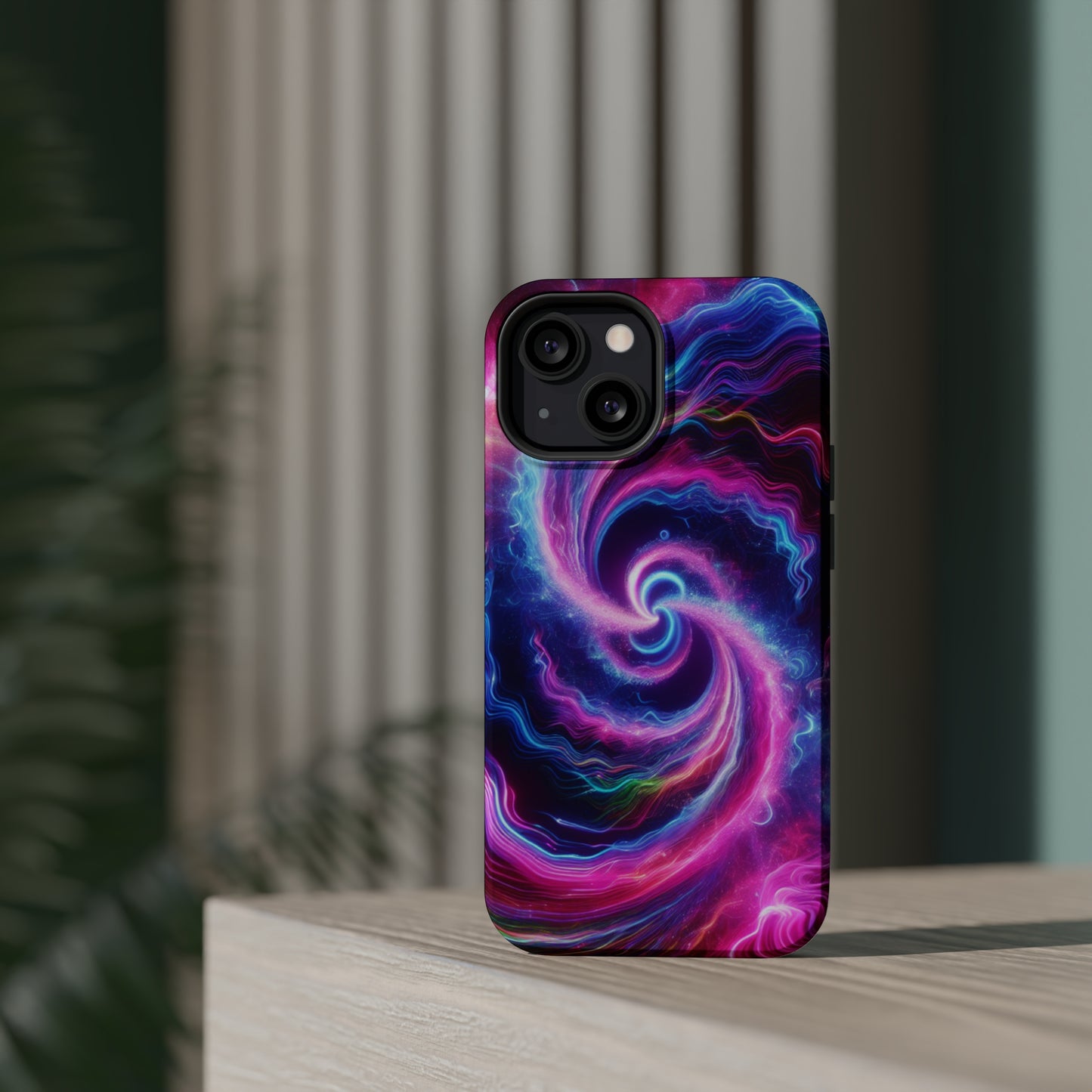 Infinite Neon Horizon Neon Trippy Infinity Patterns Premium Art Magsafe Magnet Tough IPhone 13 14 15 Pro Plus Max and Mini in Matte and Glossy Phone cases