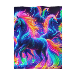 Mariano Filoteo - NEON Unicorns Microfiber Duvet Cover