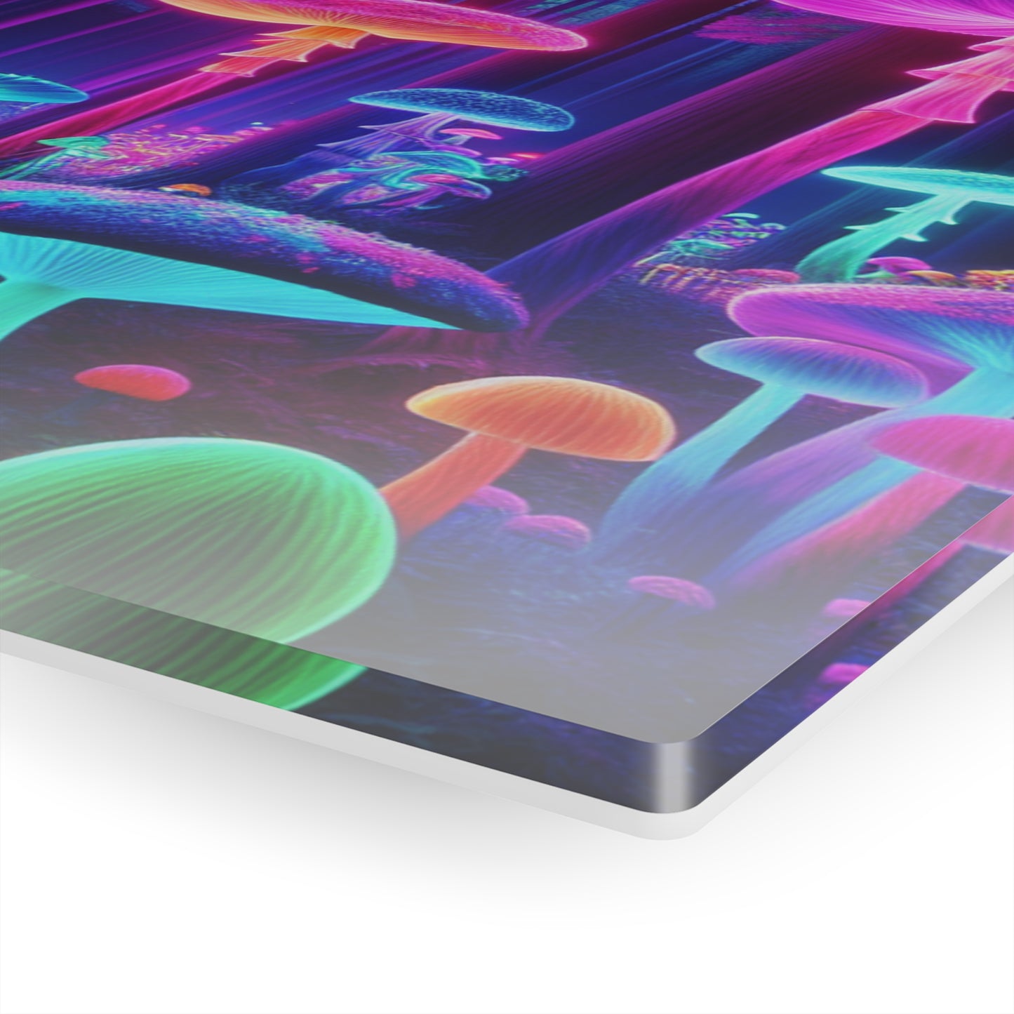 Neon Fungal Fantasy. Mushrooms 1/4" Glossy Acrylic Art