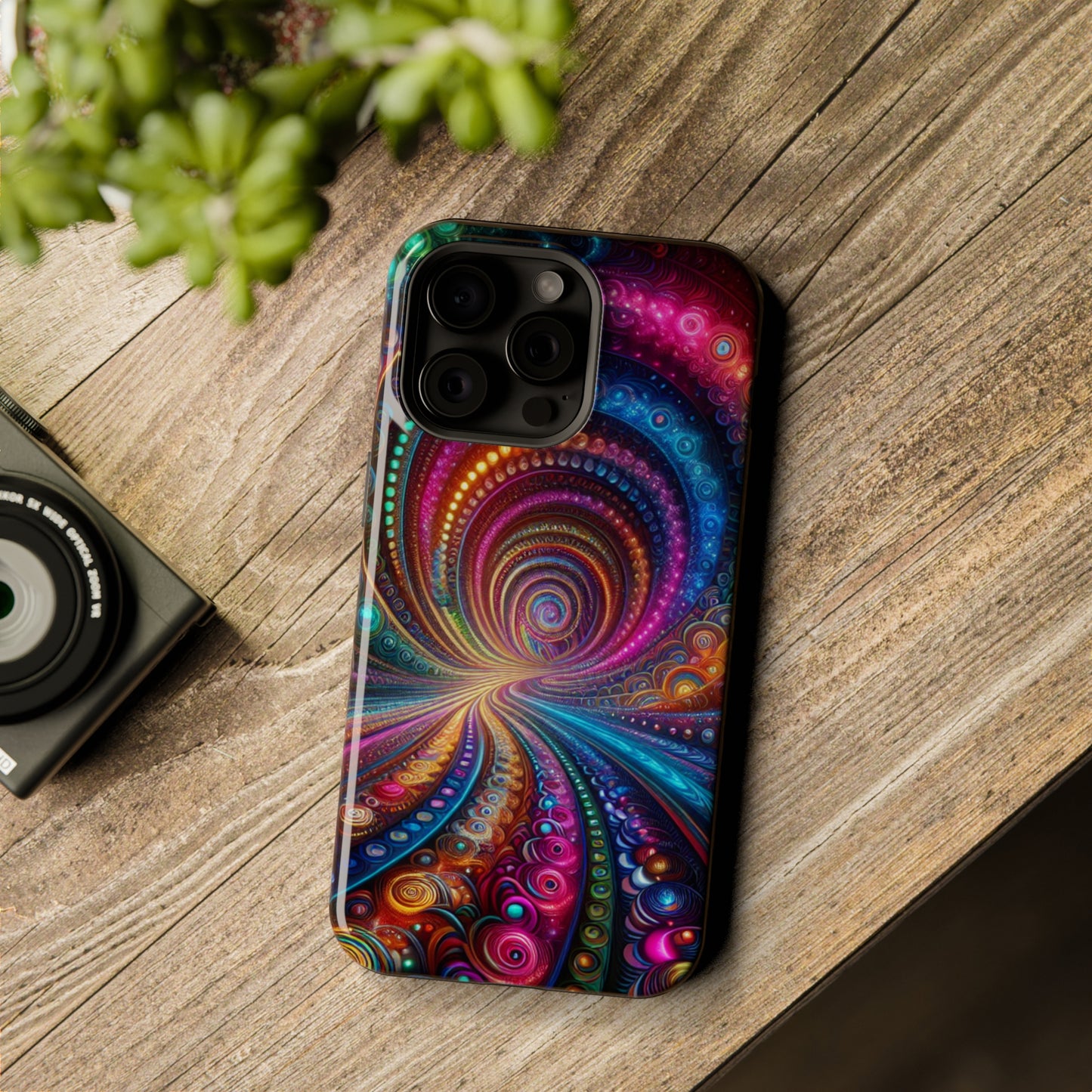 Neon Eternal Infinity Oasis. Neon Trippy Infinity Patterns Premium Art Magsafe Magnet Tough IPhone 13 14 15 Pro Plus Max and Mini in Matte and Glossy Phone cases