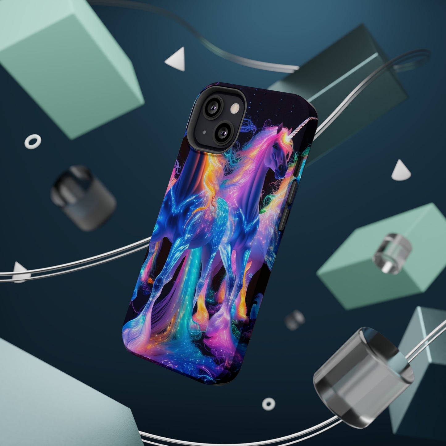 Neon Unicorn Bliss Neon Unicorns Premium Art Magsafe Magnet Tough IPhone 13 14 15 Pro Plus Max and Mini in Matte and Glossy Phone cases