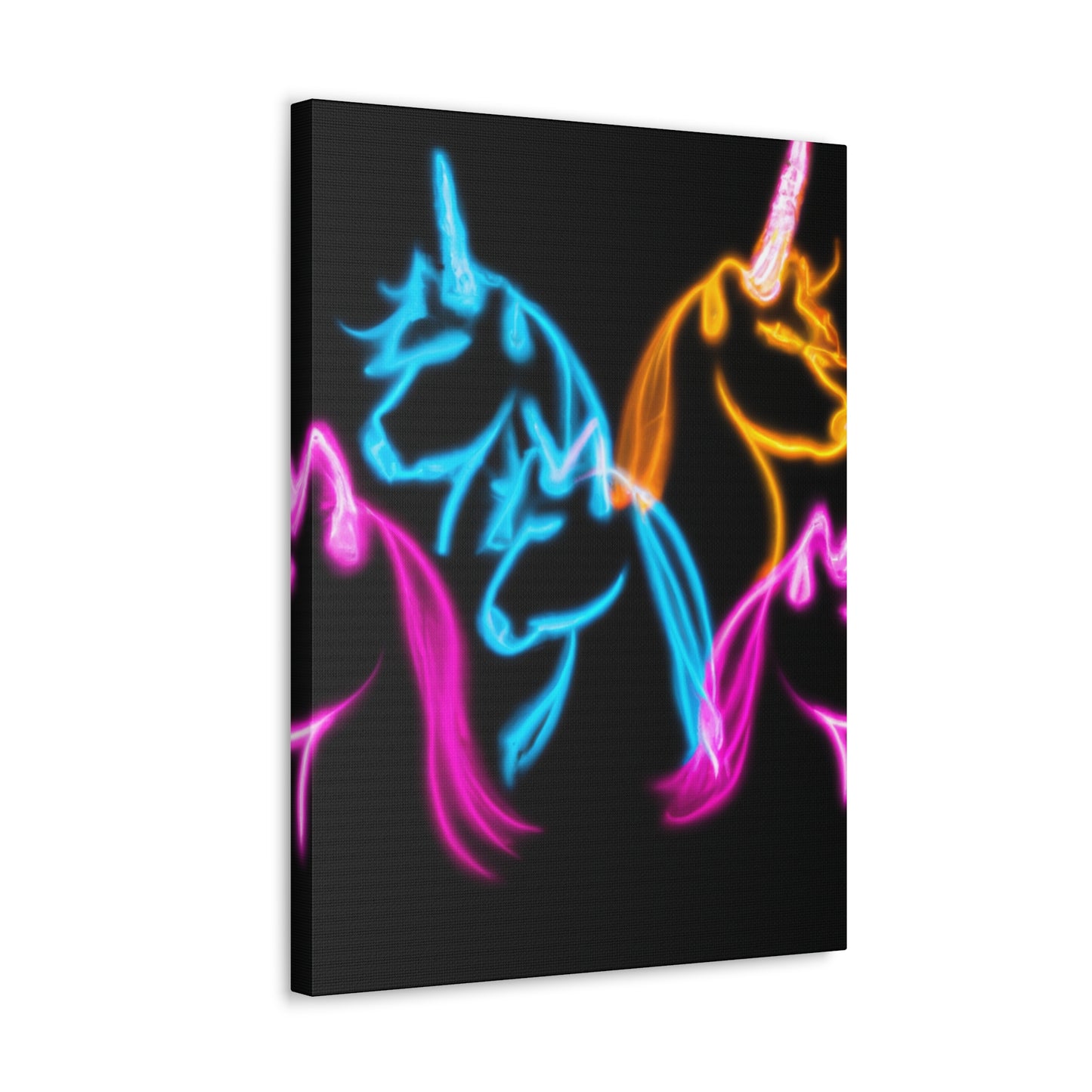 "Neon Unicorns at Dusk" NEON Unicorns Art Canvas
