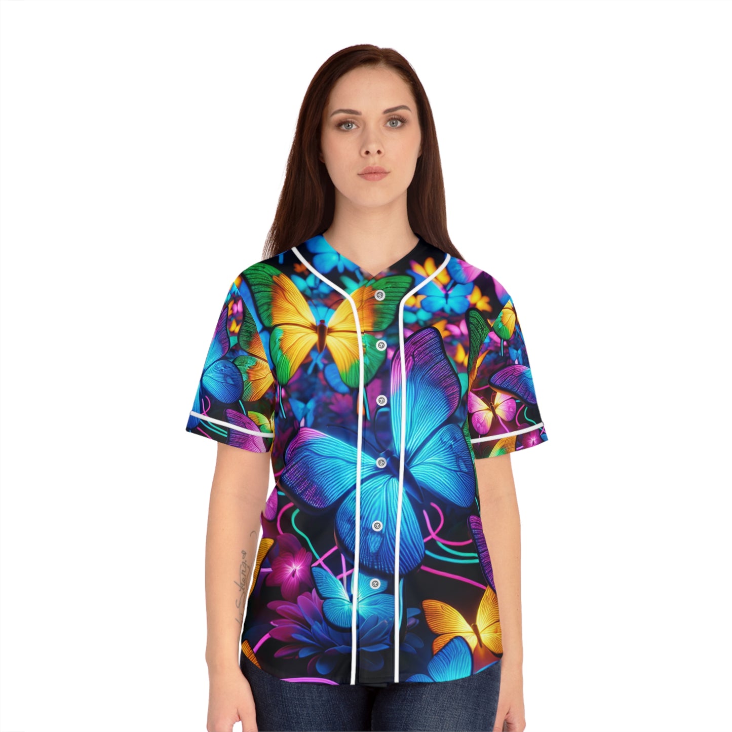 Neon Butterfly Bliss. Neon Butterflies Womans Jersey