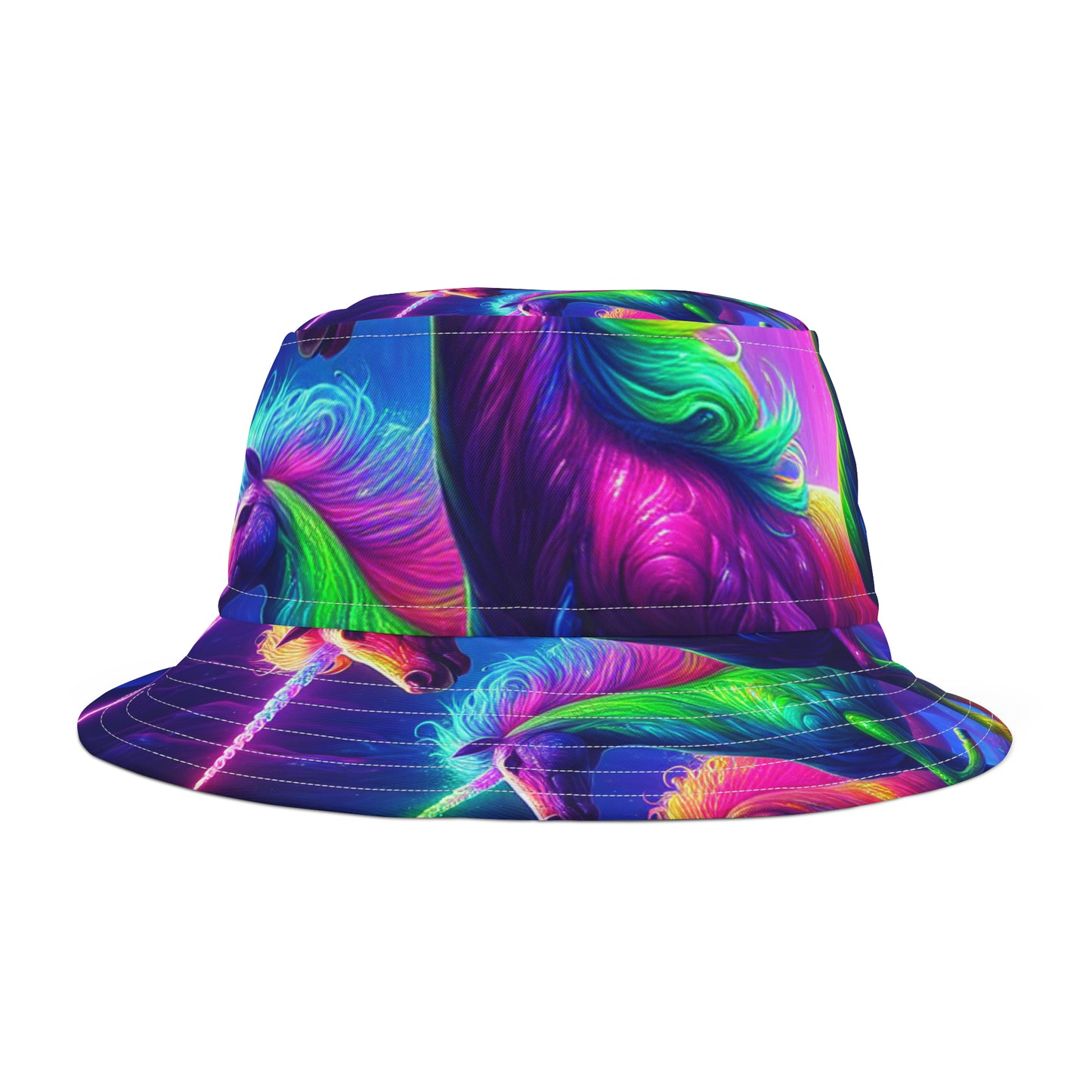 Neon-Mane Magic Neon Unicorns Bucket Hat