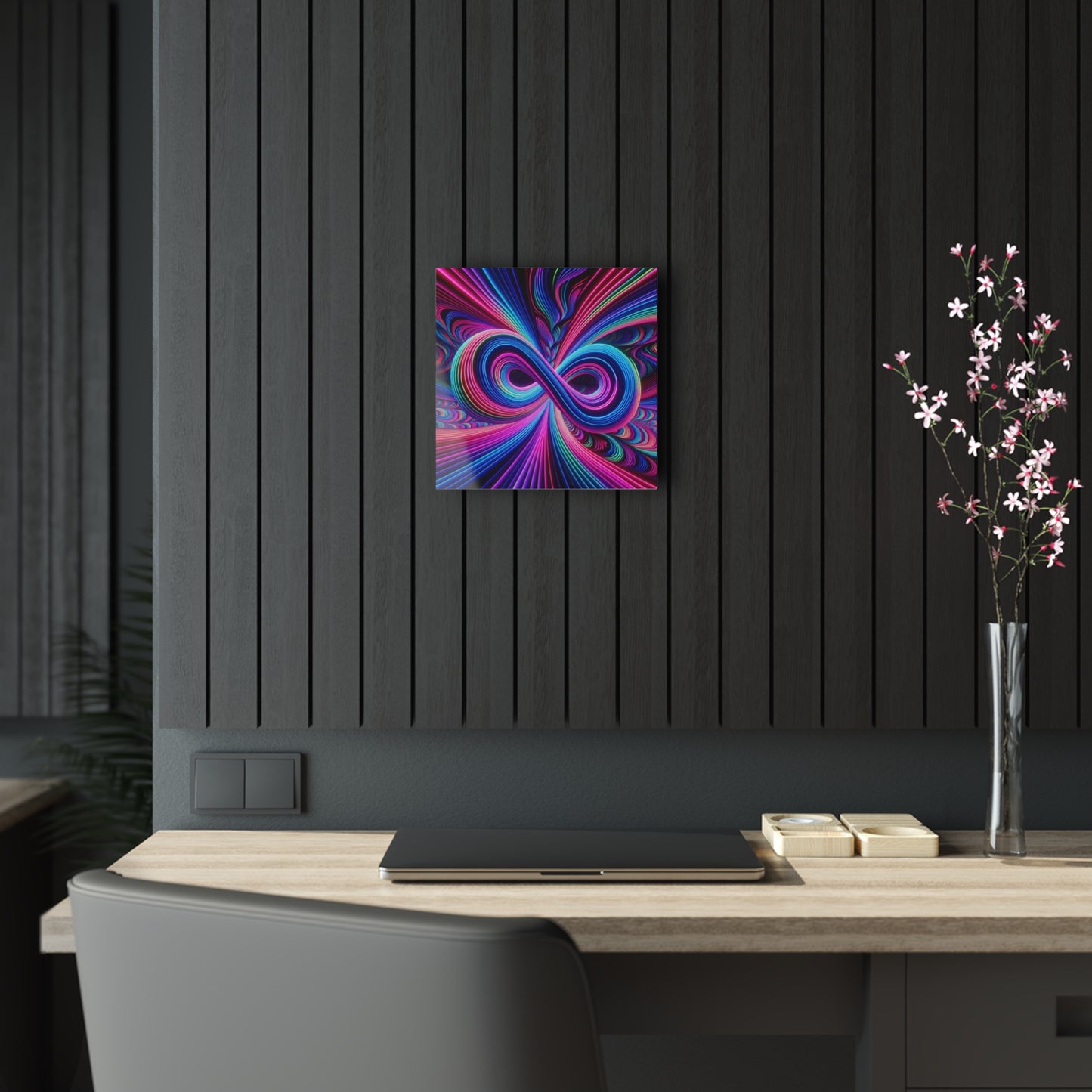 Cosmic Geometrica Splendor. Trippy infity Pattern 1/4" Glossy Acrylic Art