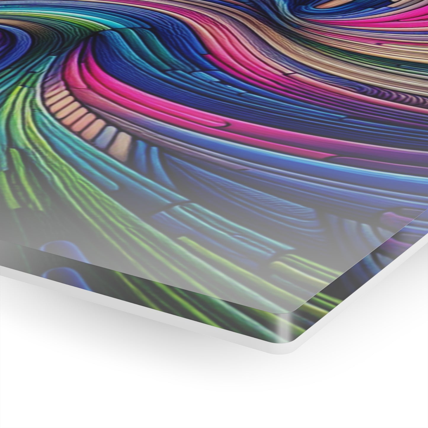 "Infinite Parallax of Neon Hues" Trippy infinity Pattern 1/4" Glossy Acrylic Art