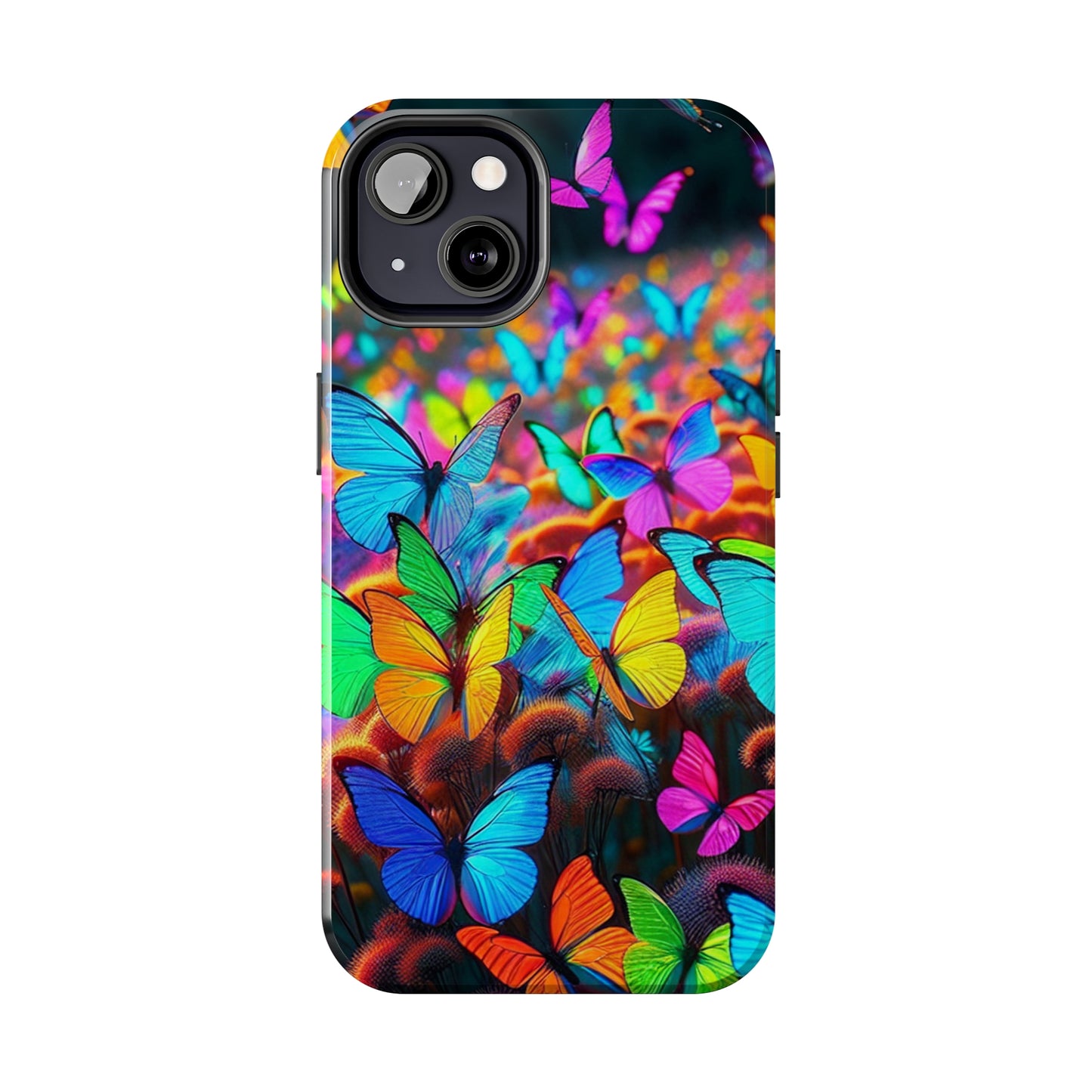 "Neon Butterfly Mural" NEON Butterflies Tough Phone Case Iphone 6 7 8 9 10 11 12 13 14 SE X XR XS Pro Max Mini Plus