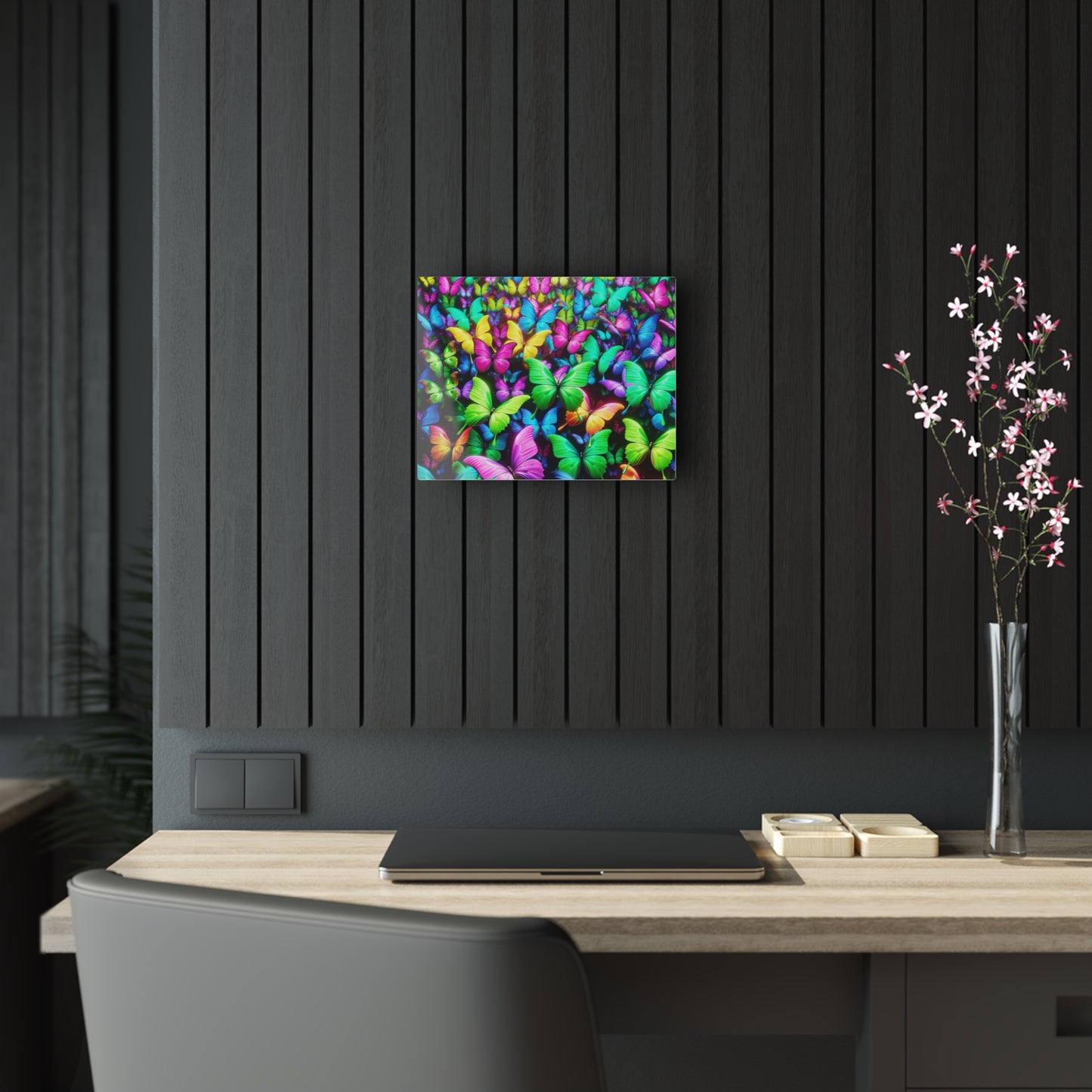 Neon Butterfly Splendor. NEON Butterflies Art 1/4" Glossy Acrylic Art
