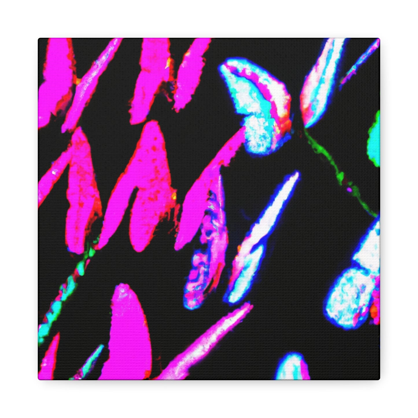 "Neon-Butterfly Prism" Neon Butterflies Art Canvas