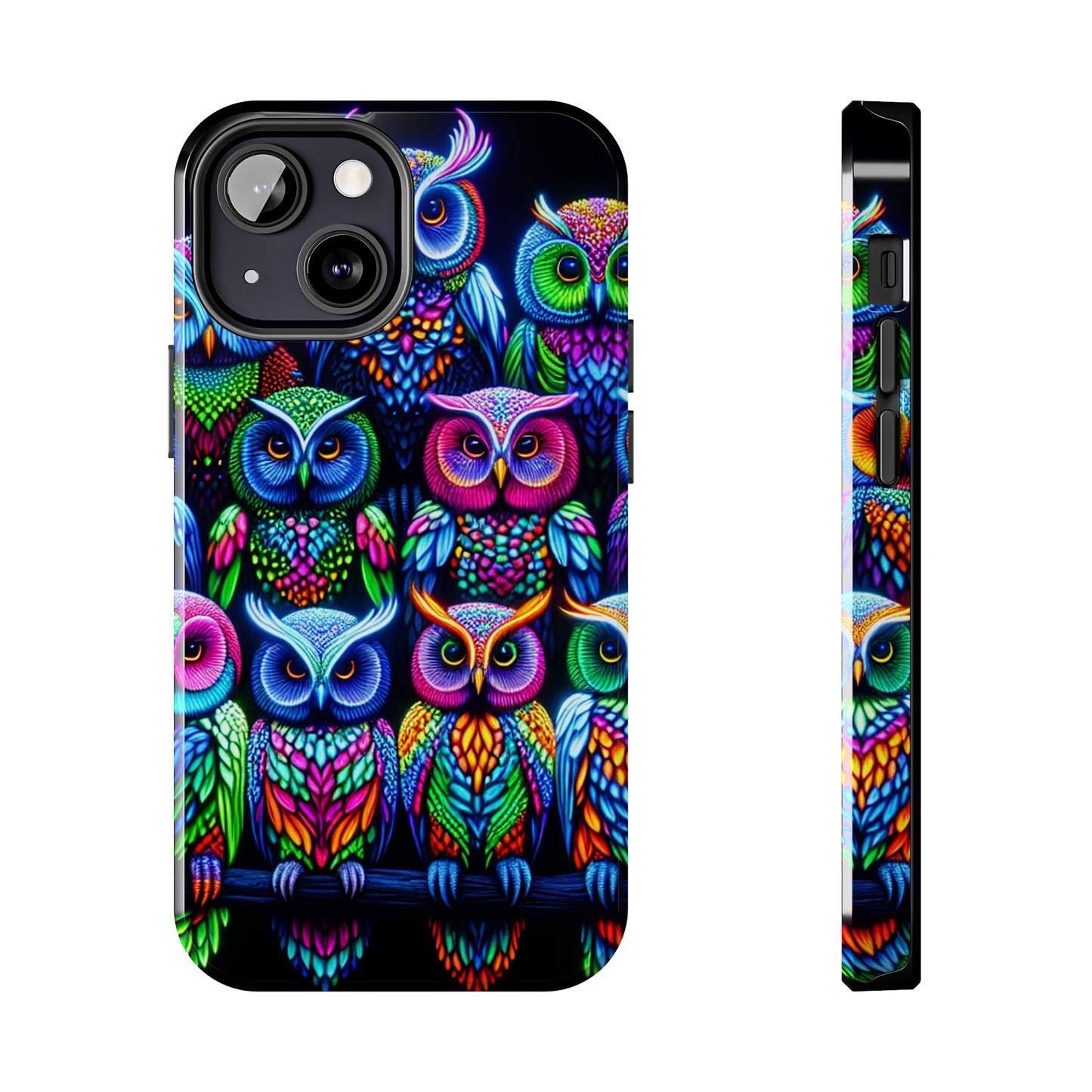 Neon Nocturnal Spectacle. NEON Owls Tough Phone Case