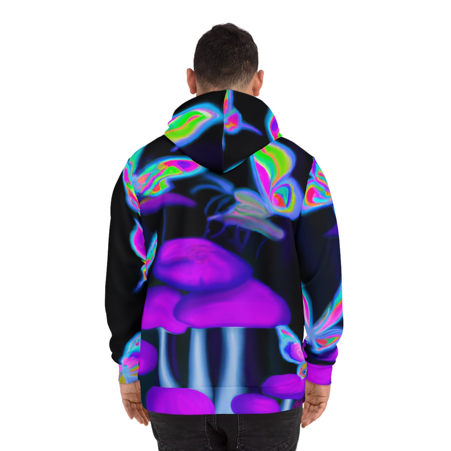 Neon Symphony - Butterflies & Mushrooms AOP Hoodie