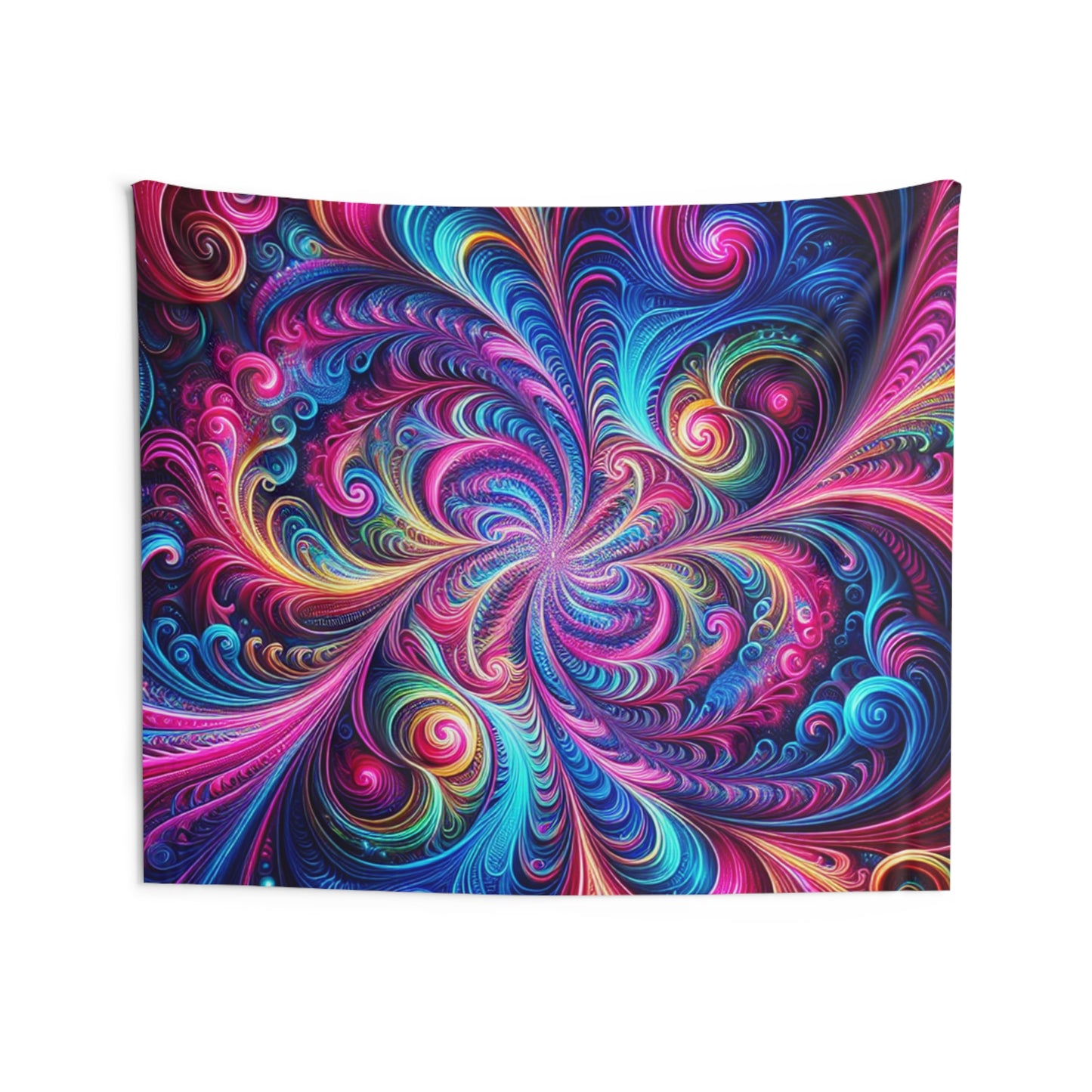 Vivid Neon Eternal Bliss. Infinity Patterns Art Tapestry