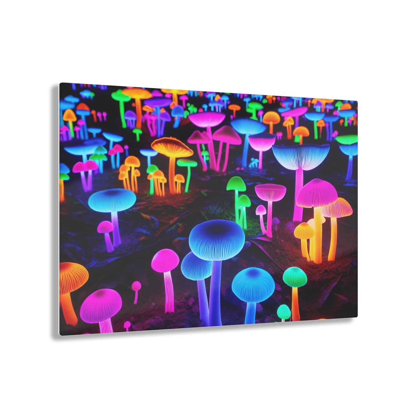 Neon Fungi Vibes. Mushrooms 1/4" Glossy Acrylic Art