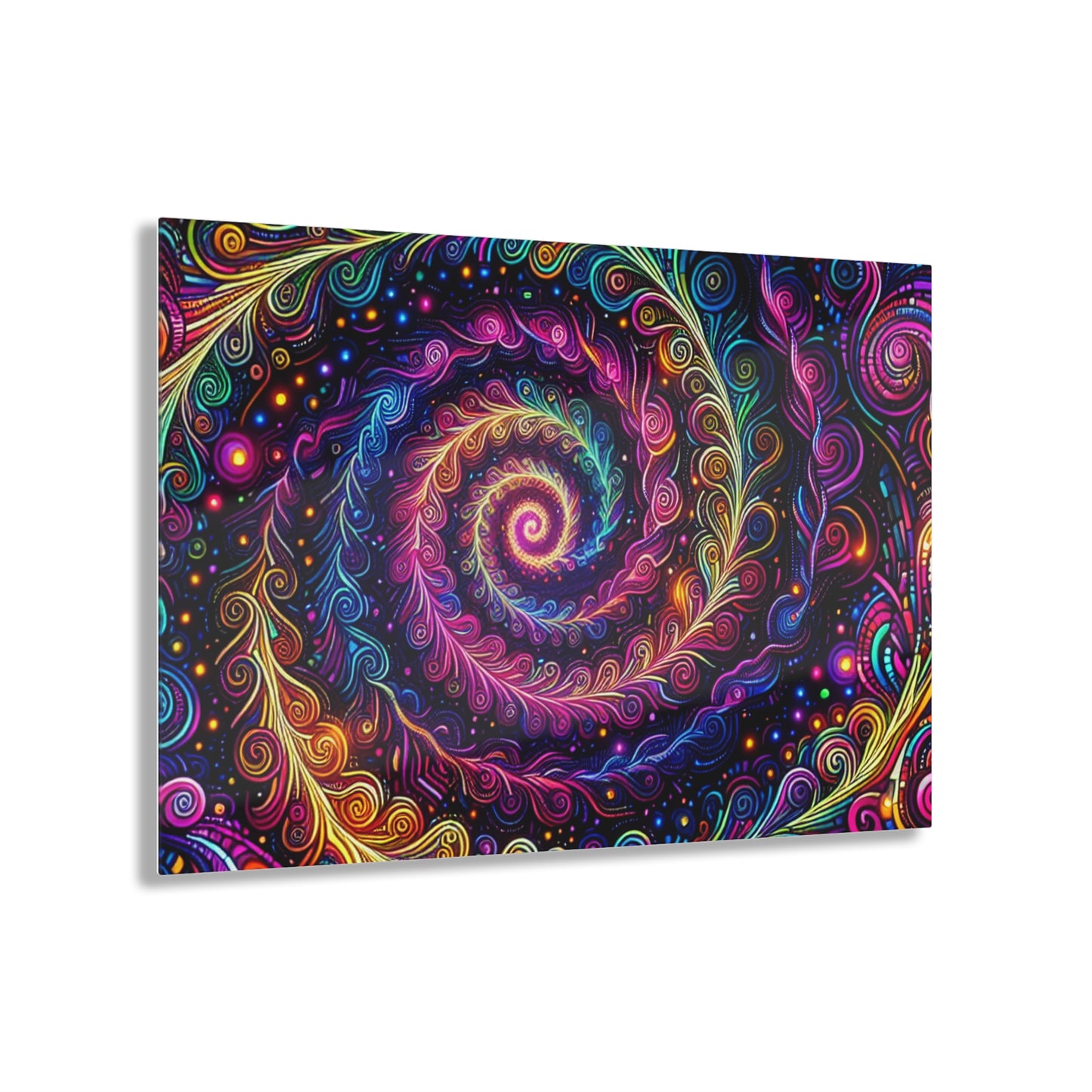 Vibrant Infinity Voyage. Trippy infity Pattern 1/4" Glossy Acrylic Art