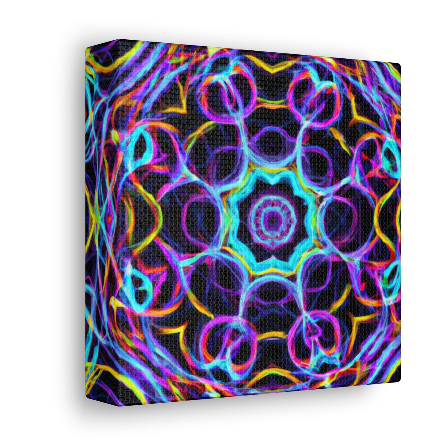 Neon Infinity Voyage. Trippy Infinity Patterns Art Canvas