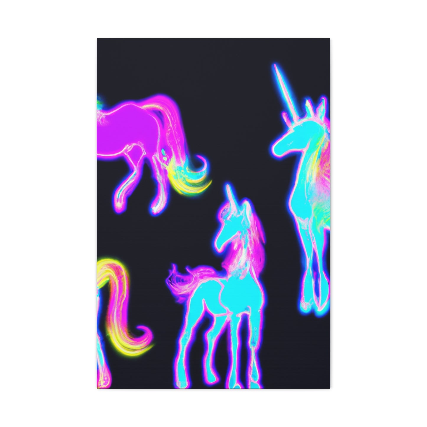 "Neon Magic" NEON Unicorns Art Canvas