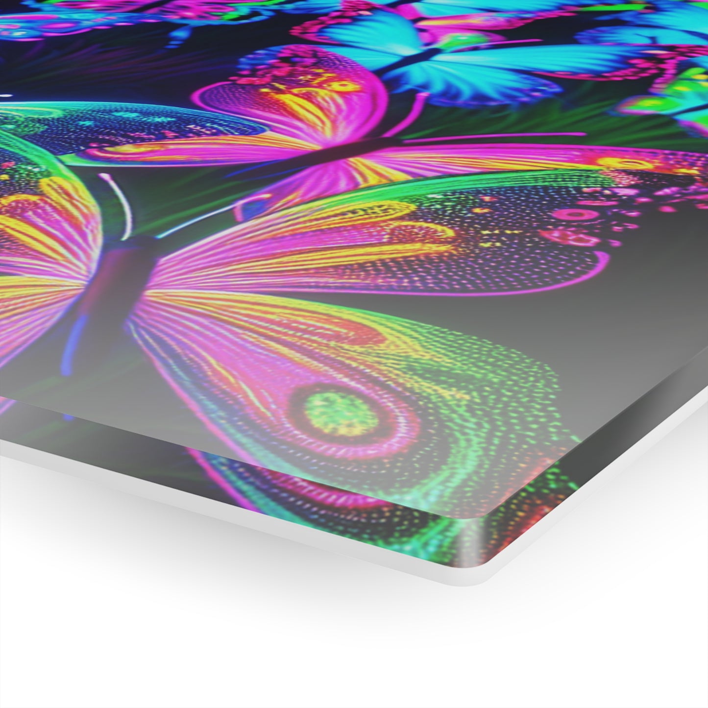 "Butterfly Cascade of Color" NEON Butterflies Art 1/4" Glossy Acrylic Art