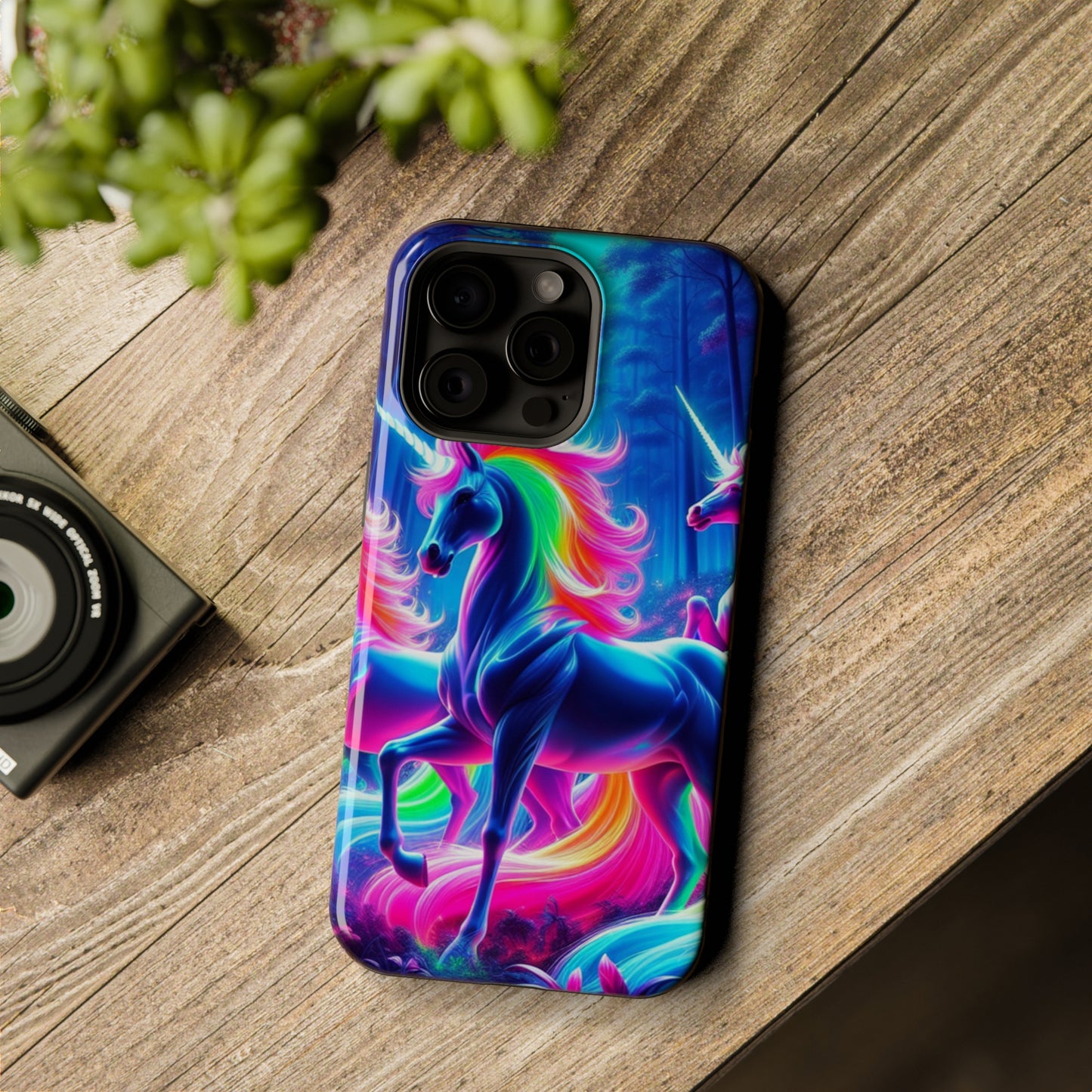 NeonNocturnals Neon Unicorns Premium Art Magsafe Magnet Tough IPhone 13 14 15 Pro Plus Max and Mini in Matte and Glossy Phone cases