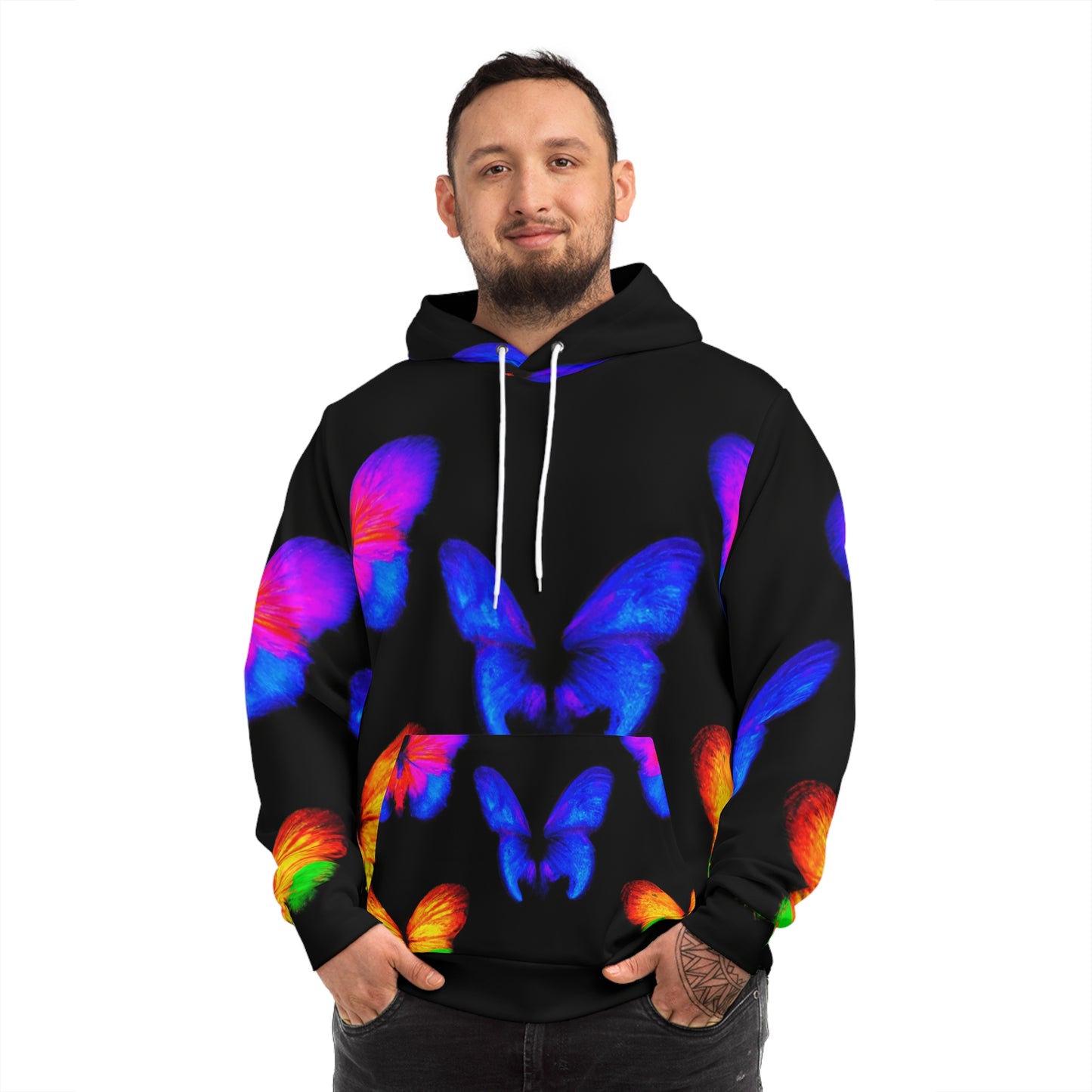 "Aurora Flutter" - Butterflies AOP Hoodie