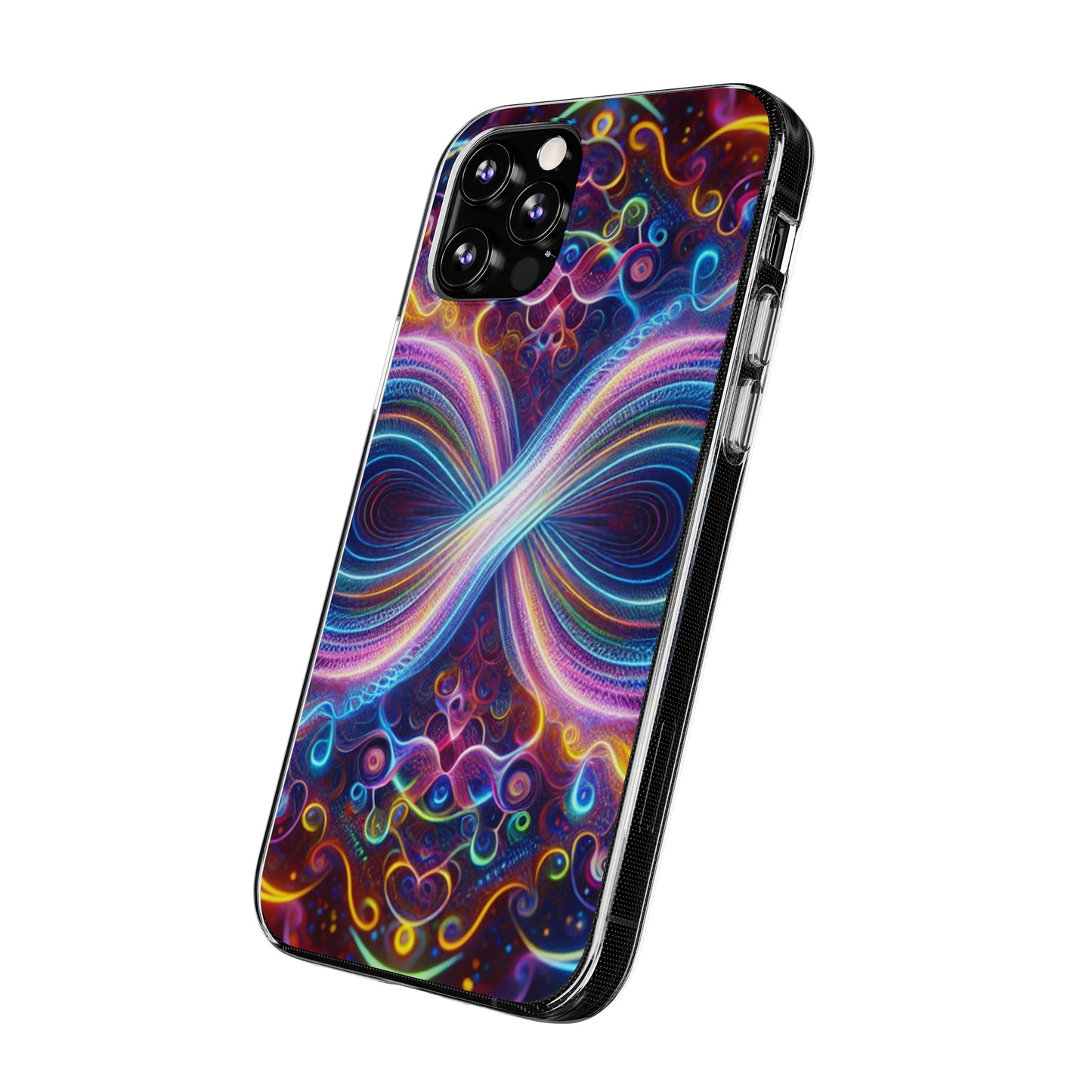"Neon Infinity Bliss" Infinity Patterns Art Polycarbonate Phone Case