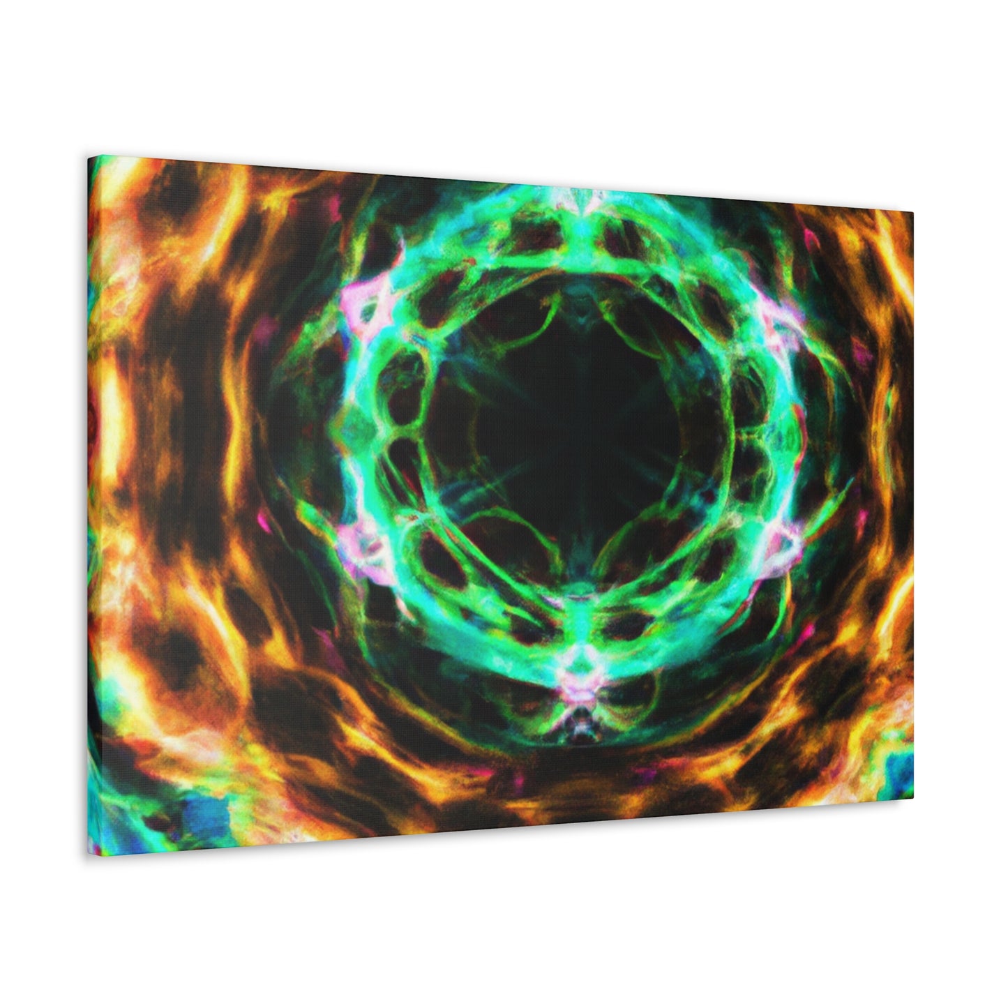 Galactic Neon Hyperspace Splatter. Trippy Infinity Patterns Art Canvas