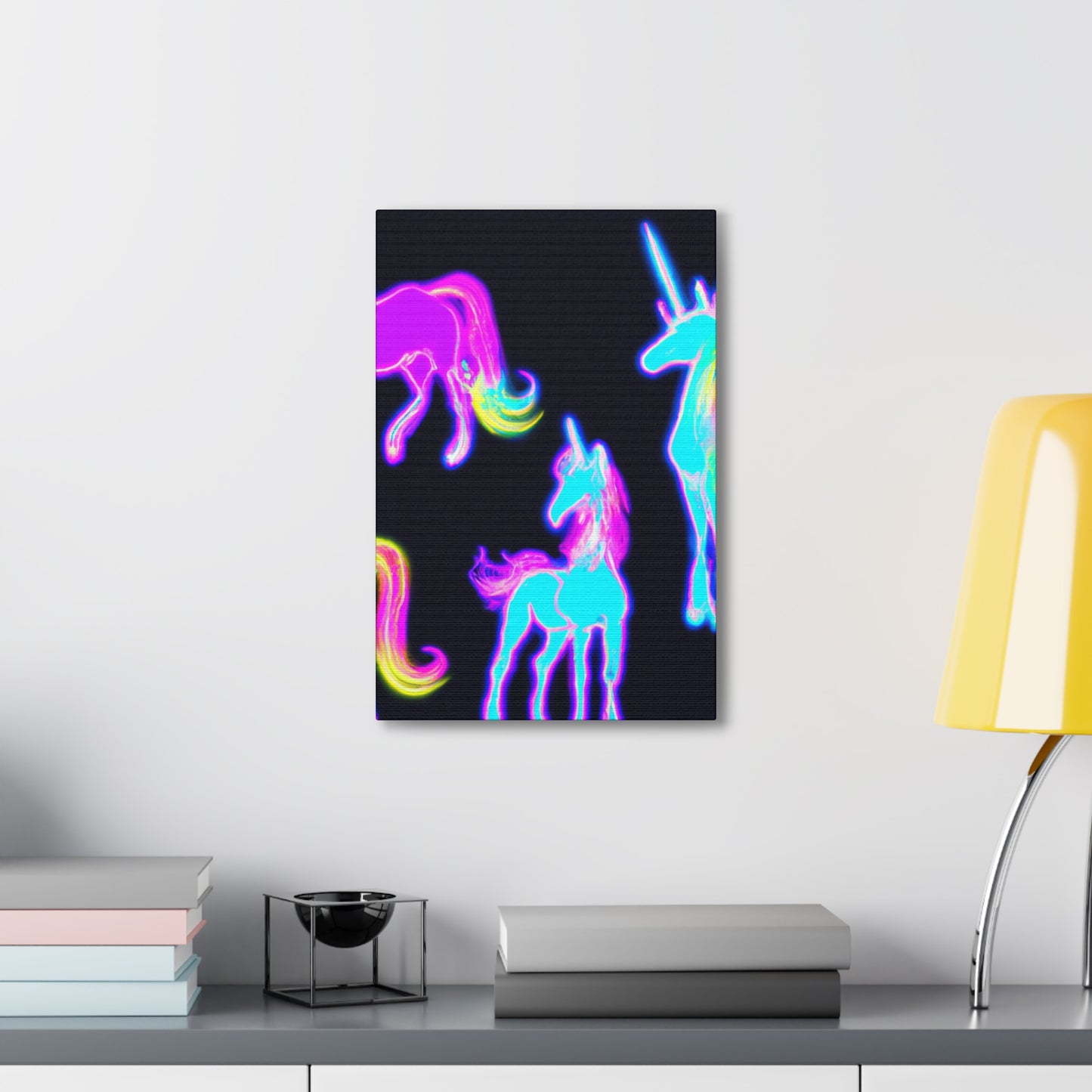 "Neon Magic" NEON Unicorns Art Canvas