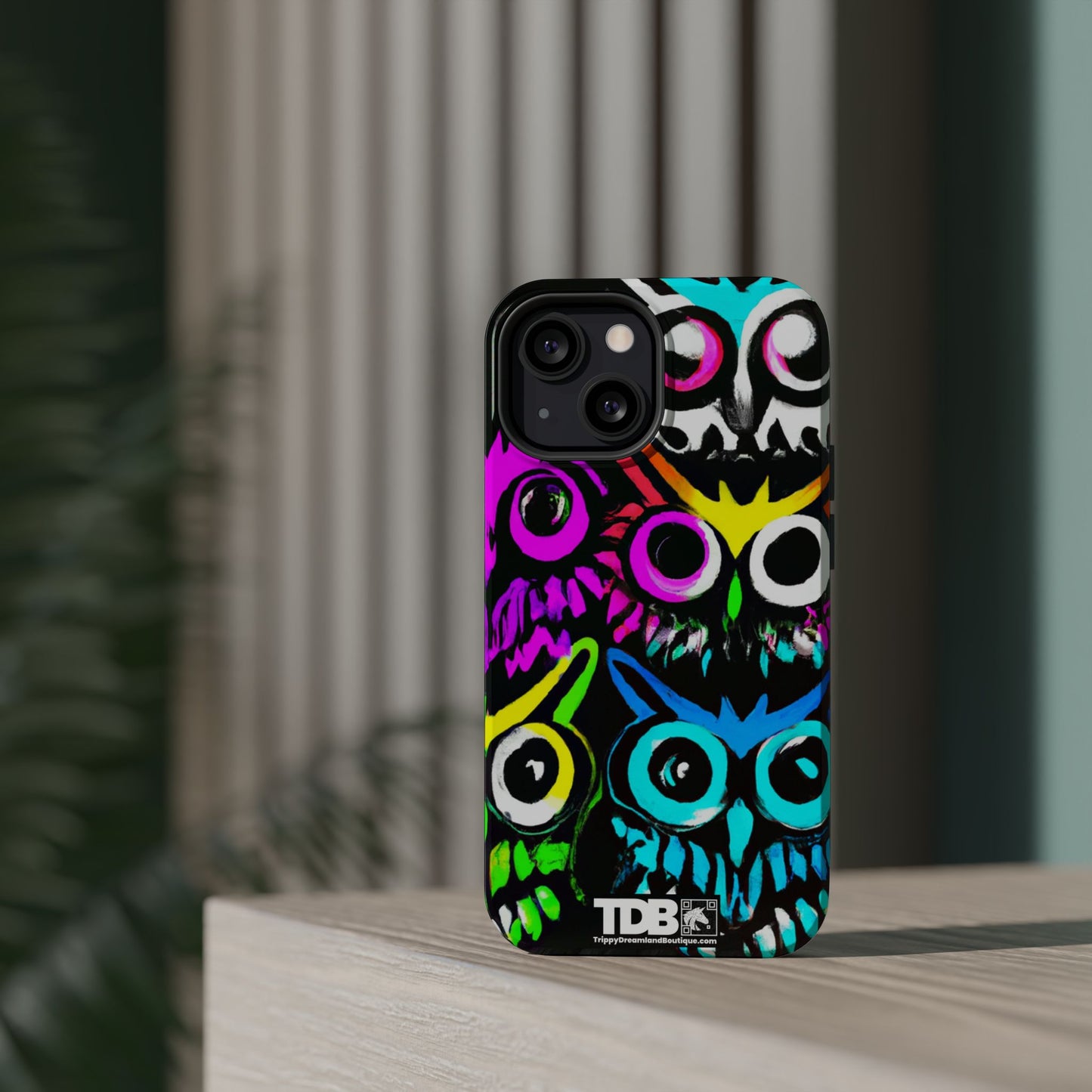 TDB iPhone Magnetic Tough Case - Psychedelic Rave Owl Design